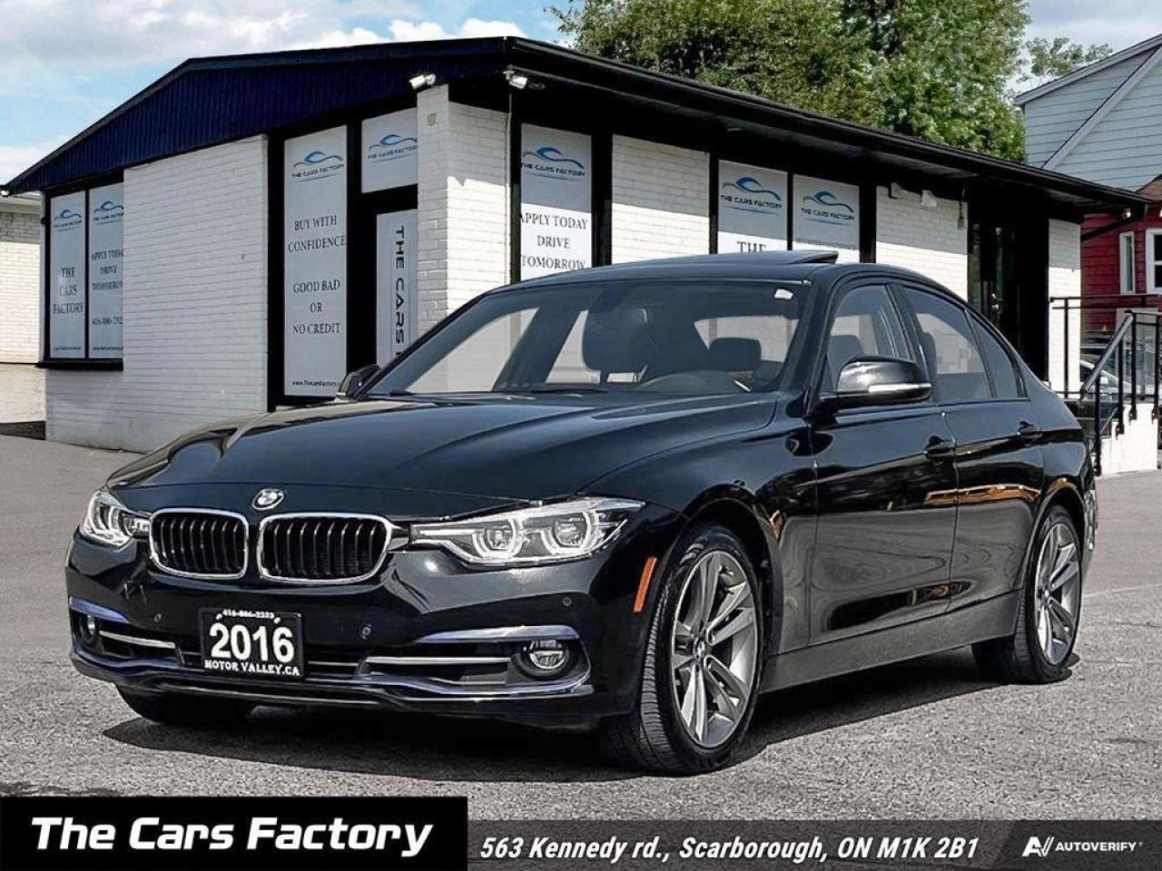 <p>Elevate your driving experience with this stunning 2016 BMW 328i xDrive SportLine. Finished in sleek black with luxurious brown Nappa leather interior, this vehicle seamlessly combines sophistication with sportiness.</p><p><strong>Key Features:</strong></p><ul><li><strong>Low Mileage:</strong> Just 56,046 KM</li><li><strong>Comfort & Luxury:</strong> Heated leather sports seats, sunroof, and power windows</li><li><strong>Technology:</strong> Navigation system, backup camera, Bluetooth, XM radio, CD, USB, and AUX</li><li><strong>Convenience:</strong> Keyless entry, power locks, and ice-cold A/C</li><li><strong>Style:</strong> Alloy wheels and sporty design elements</li></ul><p>This BMW 328i is a clean, well-maintained vehicle that offers a blend of performance and elegance. Don’t miss your chance to own this exceptional car! Contact us today to schedule a test drive.</p><p> </p><p style=box-sizing: border-box; margin-top: 0px; margin-bottom: 1rem; color: #212529; font-family: open-sans, -apple-system, BlinkMacSystemFont, Segoe UI, Roboto, Oxygen, Ubuntu, Cantarell, Fira Sans, Droid Sans, Helvetica Neue, sans-serif; font-size: 16px; background-color: #ffffff;><span style=box-sizing: border-box; font-weight: bolder;>Welcome to The Cars Factory!</span></p><p style=box-sizing: border-box; margin-top: 0px; margin-bottom: 1rem; color: #212529; font-family: open-sans, -apple-system, BlinkMacSystemFont, Segoe UI, Roboto, Oxygen, Ubuntu, Cantarell, Fira Sans, Droid Sans, Helvetica Neue, sans-serif; font-size: 16px; background-color: #ffffff;>We operate by appointment and are located at: <span style=box-sizing: border-box; font-weight: bolder;>563 Kennedy Rd., Scarborough, Ontario, Canada.</span></p><hr style=box-sizing: border-box; margin: 1rem 0px; color: #212529; border-top: 0px; border-right-style: initial; border-bottom-style: initial; border-left-style: initial; border-right-color: initial; border-bottom-color: initial; border-left-color: initial; border-image: initial; opacity: 0.25; height: 1px; font-family: open-sans, -apple-system, BlinkMacSystemFont, Segoe UI, Roboto, Oxygen, Ubuntu, Cantarell, Fira Sans, Droid Sans, Helvetica Neue, sans-serif; font-size: 16px; /><p style=box-sizing: border-box; margin-top: 0px; margin-bottom: 1rem; color: #212529; font-family: open-sans, -apple-system, BlinkMacSystemFont, Segoe UI, Roboto, Oxygen, Ubuntu, Cantarell, Fira Sans, Droid Sans, Helvetica Neue, sans-serif; font-size: 16px; background-color: #ffffff;><span style=box-sizing: border-box; font-weight: bolder;>CERTIFICATION</span></p><p style=box-sizing: border-box; margin-top: 0px; margin-bottom: 1rem; color: #212529; font-family: open-sans, -apple-system, BlinkMacSystemFont, Segoe UI, Roboto, Oxygen, Ubuntu, Cantarell, Fira Sans, Droid Sans, Helvetica Neue, sans-serif; font-size: 16px; background-color: #ffffff;>Have your new pre-owned vehicle certified by The Cars Factory! We offer a full safety inspection exceeding industry standards, including an oil change and professional detailing prior to delivery. Vehicles are not drivable if not certified and not e-tested. A certification package is available for $899. All trade-ins are welcome. Taxes and licensing are extra.</p><hr style=box-sizing: border-box; margin: 1rem 0px; color: #212529; border-top: 0px; border-right-style: initial; border-bottom-style: initial; border-left-style: initial; border-right-color: initial; border-bottom-color: initial; border-left-color: initial; border-image: initial; opacity: 0.25; height: 1px; font-family: open-sans, -apple-system, BlinkMacSystemFont, Segoe UI, Roboto, Oxygen, Ubuntu, Cantarell, Fira Sans, Droid Sans, Helvetica Neue, sans-serif; font-size: 16px; /><p style=box-sizing: border-box; margin-top: 0px; margin-bottom: 1rem; color: #212529; font-family: open-sans, -apple-system, BlinkMacSystemFont, Segoe UI, Roboto, Oxygen, Ubuntu, Cantarell, Fira Sans, Droid Sans, Helvetica Neue, sans-serif; font-size: 16px; background-color: #ffffff;><span style=box-sizing: border-box; font-weight: bolder;>FINANCING</span></p><p style=box-sizing: border-box; margin-top: 0px; margin-bottom: 1rem; color: #212529; font-family: open-sans, -apple-system, BlinkMacSystemFont, Segoe UI, Roboto, Oxygen, Ubuntu, Cantarell, Fira Sans, Droid Sans, Helvetica Neue, sans-serif; font-size: 16px; background-color: #ffffff;>Experience hassle-free financing tailored to your needs. Whether you have no credit, are new to the country, or have a history of bankruptcy, consumer proposal, or collections, our finance and credit experts specialize in securing approvals. Bad credit is often sufficient. Seize the opportunity to get approved and start rebuilding your credit today. Please note that financing deals are subject to an administrative fee. Benefit from on-the-spot financing and enjoy instant approvals for a seamless process.</p><hr style=box-sizing: border-box; margin: 1rem 0px; color: #212529; border-top: 0px; border-right-style: initial; border-bottom-style: initial; border-left-style: initial; border-right-color: initial; border-bottom-color: initial; border-left-color: initial; border-image: initial; opacity: 0.25; height: 1px; font-family: open-sans, -apple-system, BlinkMacSystemFont, Segoe UI, Roboto, Oxygen, Ubuntu, Cantarell, Fira Sans, Droid Sans, Helvetica Neue, sans-serif; font-size: 16px; /><p style=box-sizing: border-box; margin-top: 0px; margin-bottom: 1rem; color: #212529; font-family: open-sans, -apple-system, BlinkMacSystemFont, Segoe UI, Roboto, Oxygen, Ubuntu, Cantarell, Fira Sans, Droid Sans, Helvetica Neue, sans-serif; font-size: 16px; background-color: #ffffff;><span style=box-sizing: border-box; font-weight: bolder;>WARRANTY</span></p><p style=box-sizing: border-box; margin-top: 0px; margin-bottom: 1rem; color: #212529; font-family: open-sans, -apple-system, BlinkMacSystemFont, Segoe UI, Roboto, Oxygen, Ubuntu, Cantarell, Fira Sans, Droid Sans, Helvetica Neue, sans-serif; font-size: 16px; background-color: #ffffff;>Extend your peace of mind with an eligible extended warranty for this vehicle. Explore customizable coverage options for added assurance. Consult with our team to select the ideal plan for your needs.</p><hr style=box-sizing: border-box; margin: 1rem 0px; color: #212529; border-top: 0px; border-right-style: initial; border-bottom-style: initial; border-left-style: initial; border-right-color: initial; border-bottom-color: initial; border-left-color: initial; border-image: initial; opacity: 0.25; height: 1px; font-family: open-sans, -apple-system, BlinkMacSystemFont, Segoe UI, Roboto, Oxygen, Ubuntu, Cantarell, Fira Sans, Droid Sans, Helvetica Neue, sans-serif; font-size: 16px; /><p style=box-sizing: border-box; margin-top: 0px; margin-bottom: 1rem; color: #212529; font-family: open-sans, -apple-system, BlinkMacSystemFont, Segoe UI, Roboto, Oxygen, Ubuntu, Cantarell, Fira Sans, Droid Sans, Helvetica Neue, sans-serif; font-size: 16px; background-color: #ffffff;><span style=box-sizing: border-box; font-weight: bolder;>PRICE</span></p><p style=box-sizing: border-box; margin-top: 0px; margin-bottom: 1rem; color: #212529; font-family: open-sans, -apple-system, BlinkMacSystemFont, Segoe UI, Roboto, Oxygen, Ubuntu, Cantarell, Fira Sans, Droid Sans, Helvetica Neue, sans-serif; font-size: 16px; background-color: #ffffff;>At The Cars Factory, transparency is our policy. We offer no-haggle pricing, ensuring everyone receives the best price from the start. Constant market monitoring allows you to buy with confidence, knowing youre getting a great deal.</p><hr style=box-sizing: border-box; margin: 1rem 0px; color: #212529; border-top: 0px; border-right-style: initial; border-bottom-style: initial; border-left-style: initial; border-right-color: initial; border-bottom-color: initial; border-left-color: initial; border-image: initial; opacity: 0.25; height: 1px; font-family: open-sans, -apple-system, BlinkMacSystemFont, Segoe UI, Roboto, Oxygen, Ubuntu, Cantarell, Fira Sans, Droid Sans, Helvetica Neue, sans-serif; font-size: 16px; /><p style=box-sizing: border-box; margin-top: 0px; margin-bottom: 1rem; color: #212529; font-family: open-sans, -apple-system, BlinkMacSystemFont, Segoe UI, Roboto, Oxygen, Ubuntu, Cantarell, Fira Sans, Droid Sans, Helvetica Neue, sans-serif; font-size: 16px; background-color: #ffffff;><span style=box-sizing: border-box; font-weight: bolder;>Discover The Cars Factory Difference</span></p><p style=box-sizing: border-box; margin-top: 0px; margin-bottom: 1rem; color: #212529; font-family: open-sans, -apple-system, BlinkMacSystemFont, Segoe UI, Roboto, Oxygen, Ubuntu, Cantarell, Fira Sans, Droid Sans, Helvetica Neue, sans-serif; font-size: 16px; background-color: #ffffff;>Where quality, transparency, and customer satisfaction converge.</p><p> </p>