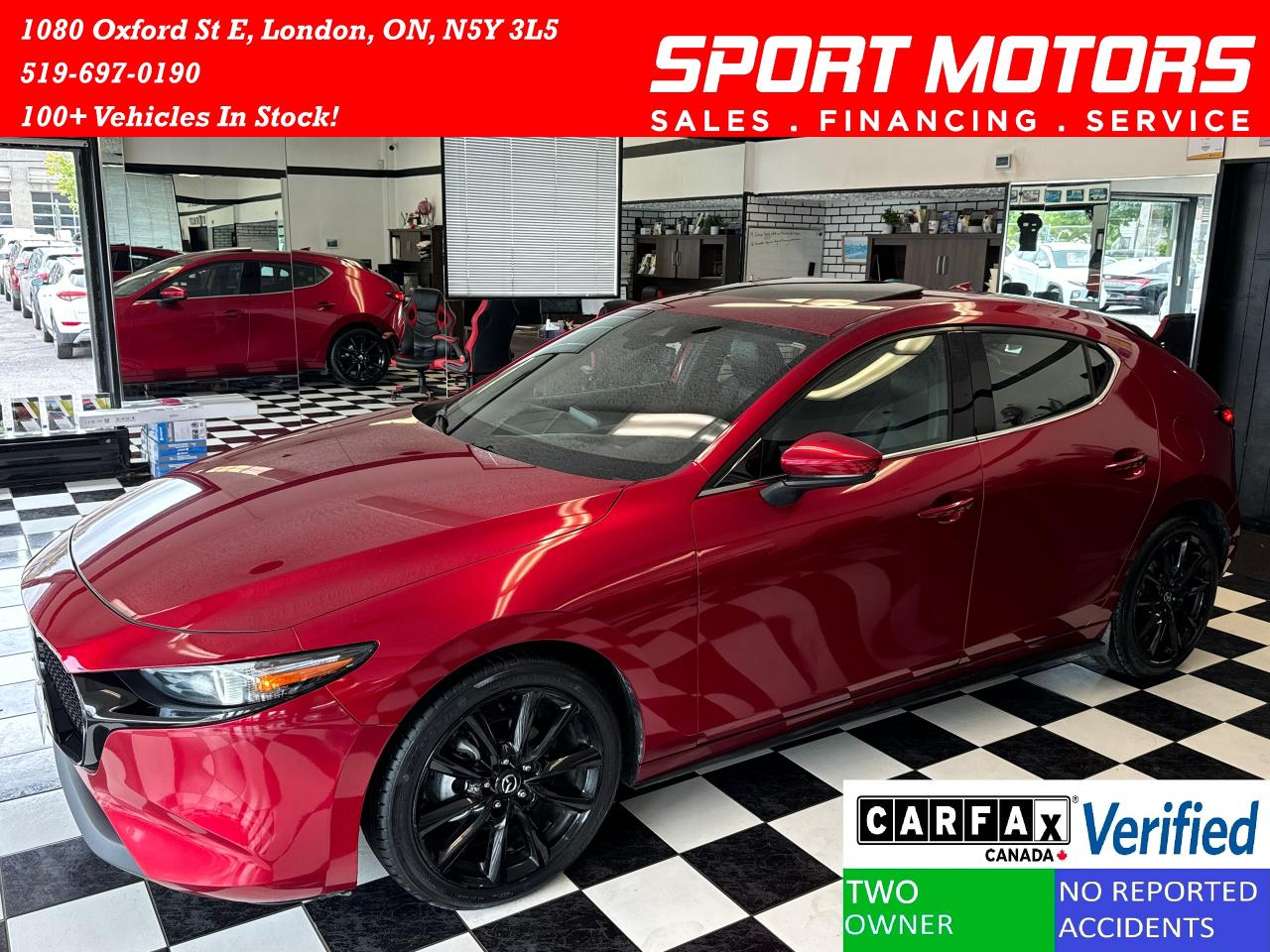 Used 2020 Mazda MAZDA3 GT+Leather+Roof+GPS+Adaptive Cruise+CLEAN CARFAX for sale in London, ON