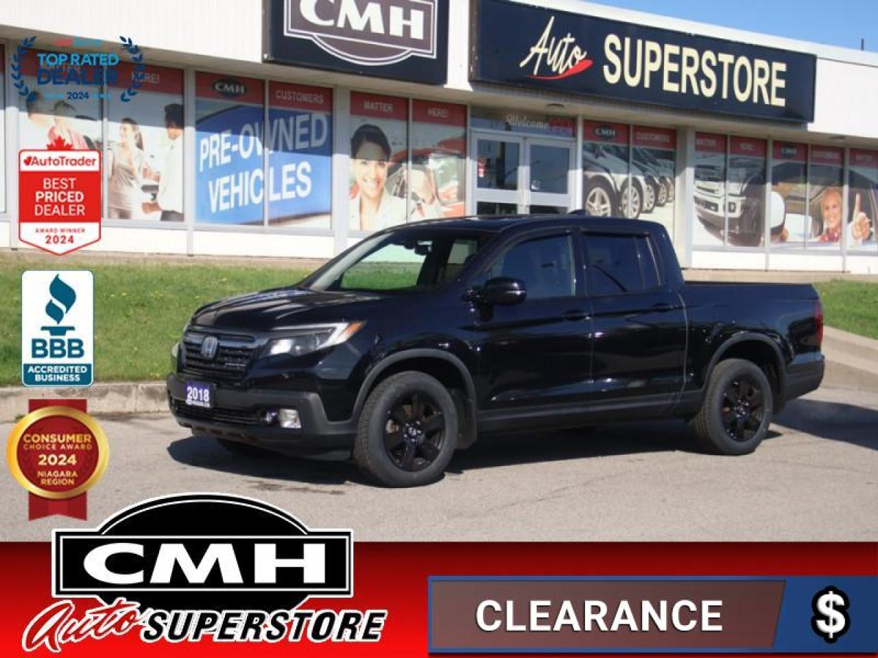 Used 2018 Honda Ridgeline Black Edition  **LOW KMS - ROOF** for sale in St. Catharines, ON