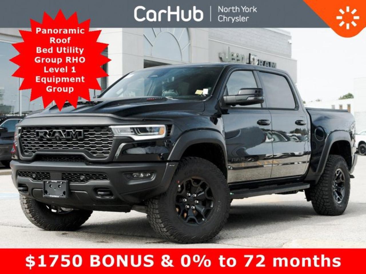 New 2025 RAM 1500 RHO 4x4 Pano Roof Bed Utility Group RHO Level 1 Equipment Group Trifold soft tonneau cover for sale in Thornhill, ON