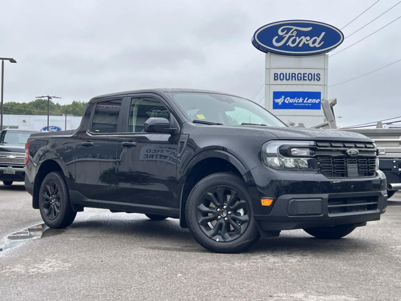 <b>Sunroof, Lariat Luxury Packaeg, Ford Co-Pilot360, 18 inch Aluminum Wheels, Tow Package!</b><br> <br> <br> <br>  This Ford Maverick is the perfect compact pickup to match your active lifestyle! <br> <br>With a do-it-yourself attitude, this trendsetter is ready for any challenge you put in front of it. The Maverick is designed to fit up to 5 passengers, tow or haul an impressive payload and offers maneuverability in the city that is unsurpassed. Whether you choose to use this Ford Maverick as a daily commuter, a grocery getter, furniture hauler or weekend warrior, this compact pickup truck is ready, willing and able to get it done!<br> <br> This shadow black Crew Cab 4X4 pickup   has a 8 speed automatic transmission and is powered by a  250HP 2.0L 4 Cylinder Engine.<br> <br> Our Mavericks trim level is Lariat. Offering even more comfort and convenience, this Maverick Lariat features heated front seats with a power-adjustable drivers seat, ActiveX synthetic leather upholstery, dual-zone climate control, and proximity keyless entry with push button start. Also standard is a configurable cargo box, to allow for even more storage versatility. Additional standard equipment includes towing equipment with trailer sway control, full folding rear bench seats, an underbody-stored spare wheel, and cargo box lights. Convenience and connectivity features include cruise control with steering wheel controls, front and rear cupholders, power rear windows, remote keyless entry, mobile hotspot internet access, and a 9-inch infotainment screen with Apple CarPlay and Android Auto. Safety features include automatic emergency braking, forward collision alert, LED headlights with automatic high beams, and a rearview camera. This vehicle has been upgraded with the following features: Sunroof, Lariat Luxury Packaeg, Ford Co-pilot360, 18 Inch Aluminum Wheels, Tow Package, Siriusxm, Spray-in Bedliner. <br><br> View the original window sticker for this vehicle with this url <b><a href=http://www.windowsticker.forddirect.com/windowsticker.pdf?vin=3FTTW8S92RRB16710 target=_blank>http://www.windowsticker.forddirect.com/windowsticker.pdf?vin=3FTTW8S92RRB16710</a></b>.<br> <br>To apply right now for financing use this link : <a href=https://www.bourgeoismotors.com/credit-application/ target=_blank>https://www.bourgeoismotors.com/credit-application/</a><br><br> <br/> 7.49% financing for 84 months.  Incentives expire 2024-12-02.  See dealer for details. <br> <br>Discount on vehicle represents the Cash Purchase discount applicable and is inclusive of all non-stackable and stackable cash purchase discounts from Ford of Canada and Bourgeois Motors Ford and is offered in lieu of sub-vented lease or finance rates. To get details on current discounts applicable to this and other vehicles in our inventory for Lease and Finance customer, see a member of our team. </br></br>Discover a pressure-free buying experience at Bourgeois Motors Ford in Midland, Ontario, where integrity and family values drive our 78-year legacy. As a trusted, family-owned and operated dealership, we prioritize your comfort and satisfaction above all else. Our no pressure showroom is lead by a team who is passionate about understanding your needs and preferences. Located on the shores of Georgian Bay, our dealership offers more than just vehiclesits an experience rooted in community, trust and transparency. Trust us to provide personalized service, a diverse range of quality new Ford vehicles, and a seamless journey to finding your perfect car. Join our family at Bourgeois Motors Ford and let us redefine the way you shop for your next vehicle.<br> Come by and check out our fleet of 60+ used cars and trucks and 190+ new cars and trucks for sale in Midland.  o~o