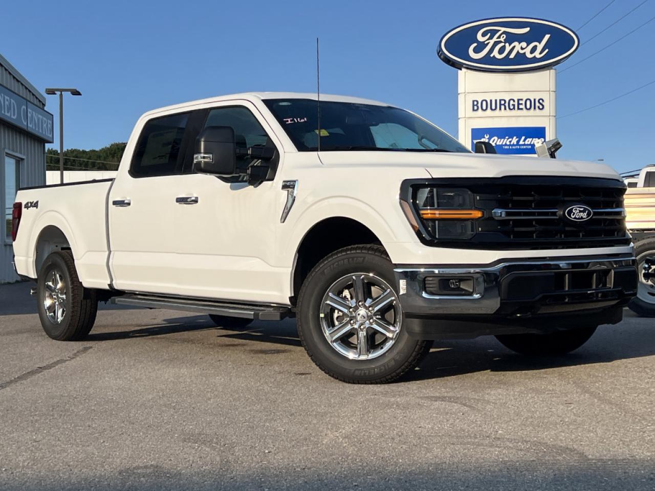 <b>Tow Package, 18 inch Chrome-Like PVD Wheels, Spray-In Bed Liner!</b><br> <br> <br> <br>  From powerful engines to smart tech, theres an F-150 to fit all aspects of your life. <br> <br>Just as you mould, strengthen and adapt to fit your lifestyle, the truck you own should do the same. The Ford F-150 puts productivity, practicality and reliability at the forefront, with a host of convenience and tech features as well as rock-solid build quality, ensuring that all of your day-to-day activities are a breeze. Theres one for the working warrior, the long hauler and the fanatic. No matter who you are and what you do with your truck, F-150 doesnt miss.<br> <br> This oxford white Crew Cab 4X4 pickup   has a 10 speed automatic transmission and is powered by a  400HP 3.5L V6 Cylinder Engine.<br> <br> Our F-150s trim level is XLT. This XLT trim steps things up with running boards, dual-zone climate control and a 360 camera system, along with great standard features such as class IV tow equipment with trailer sway control, remote keyless entry, cargo box lighting, and a 12-inch infotainment screen powered by SYNC 4 featuring voice-activated navigation, SiriusXM satellite radio, Apple CarPlay, Android Auto and FordPass Connect 5G internet hotspot. Safety features also include blind spot detection, lane keep assist with lane departure warning, front and rear collision mitigation and automatic emergency braking. This vehicle has been upgraded with the following features: Tow Package, 18 Inch Chrome-like Pvd Wheels, Spray-in Bed Liner. <br><br> View the original window sticker for this vehicle with this url <b><a href=http://www.windowsticker.forddirect.com/windowsticker.pdf?vin=1FTFW3L81RKE48048 target=_blank>http://www.windowsticker.forddirect.com/windowsticker.pdf?vin=1FTFW3L81RKE48048</a></b>.<br> <br>To apply right now for financing use this link : <a href=https://www.bourgeoismotors.com/credit-application/ target=_blank>https://www.bourgeoismotors.com/credit-application/</a><br><br> <br/> 5.99% financing for 84 months.  Incentives expire 2024-12-02.  See dealer for details. <br> <br>Discount on vehicle represents the Cash Purchase discount applicable and is inclusive of all non-stackable and stackable cash purchase discounts from Ford of Canada and Bourgeois Motors Ford and is offered in lieu of sub-vented lease or finance rates. To get details on current discounts applicable to this and other vehicles in our inventory for Lease and Finance customer, see a member of our team. </br></br>Discover a pressure-free buying experience at Bourgeois Motors Ford in Midland, Ontario, where integrity and family values drive our 78-year legacy. As a trusted, family-owned and operated dealership, we prioritize your comfort and satisfaction above all else. Our no pressure showroom is lead by a team who is passionate about understanding your needs and preferences. Located on the shores of Georgian Bay, our dealership offers more than just vehiclesits an experience rooted in community, trust and transparency. Trust us to provide personalized service, a diverse range of quality new Ford vehicles, and a seamless journey to finding your perfect car. Join our family at Bourgeois Motors Ford and let us redefine the way you shop for your next vehicle.<br> Come by and check out our fleet of 70+ used cars and trucks and 170+ new cars and trucks for sale in Midland.  o~o