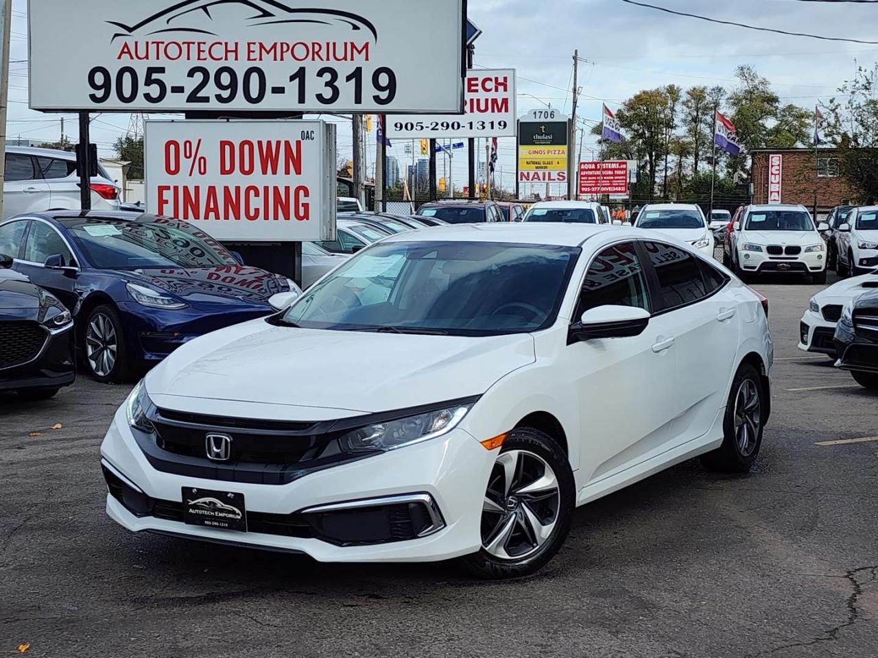 Used 2020 Honda Civic LX Pearl White HONDA SENSING / REV CAM / HTD Seats for sale in Mississauga, ON