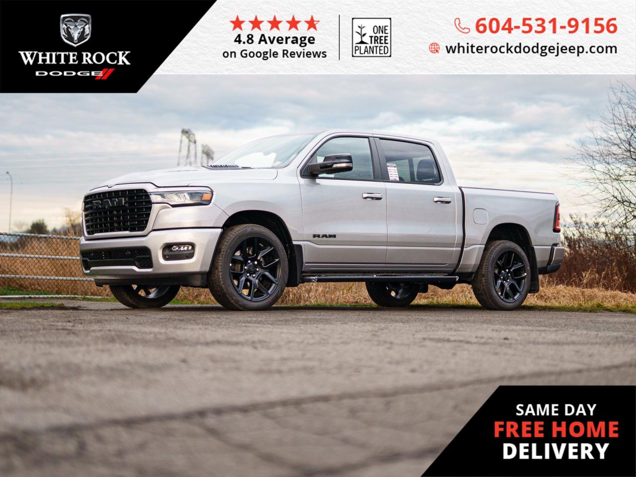 Silver Elegance Meets Rugged Power! NAVIGATION, ADAPTIVE CRUISE CONTROL, AUTOMATIC TEMPERATURE CONTROL, TRAILER HITCH RECEIVER. Dive into sophistication with the 2025 RAM 1500 Sport, a seamless blend of luxury and strength.<p><p>Command attention on the roads of British Columbia with the striking Silver exterior and refined Black interior of this brand-new powerhouse. Equipped with a robust 3.0L 6cyl engine and an 8-Speed Automatic Transmission, this 4x4 vehicle is designed to conquer both urban landscapes and untamed trails with ease.<p><p>The RAM 1500 Sport comes loaded with top-tier features to elevate your driving experience. Imagine the convenience of ADJUSTABLE PEDALS and the safety of TRACTION CONTROL, while the state-of-the-art NAVIGATION SYSTEM ensures you never lose your way. Enjoy the peace of mind that comes with ELECTRONIC STABILITY and the full suite of airbags, including DUAL FRONT IMPACT and SIDE IMPACT AIRBAGS.<p><p>Take command of the road with the cutting-edge ADAPTIVE CRUISE CONTROL and revel in the comfort provided by the AUTOMATIC TEMPERATURE CONTROL. The TRAILER HITCH RECEIVER adds a layer of practicality, making towing a breeze for work or play. AUTO-DIMMING MIRRORS, both on the door and the rearview, alongside FULLY AUTOMATIC HEADLIGHTS, ensure visibility is never compromised.<p><p>The RAM 1500 Sport doesnt just cater to the driver; passengers are enveloped in luxury with FRONT DUAL ZONE A/C and a SPILT FOLDING REAR SEAT for flexible cargo options. VOICE RECORDER technology and an array of cameras including EXTERIOR PARKING CAMERAS on the front, left, and right provide a tech-savvy edge to this sophisticated ride.<p><p>Dont miss the chance to own this embodiment of power and luxury. Visit us to experience the exceptional capabilities of this 2025 RAM 1500 Sport. Stock Number: S584603.