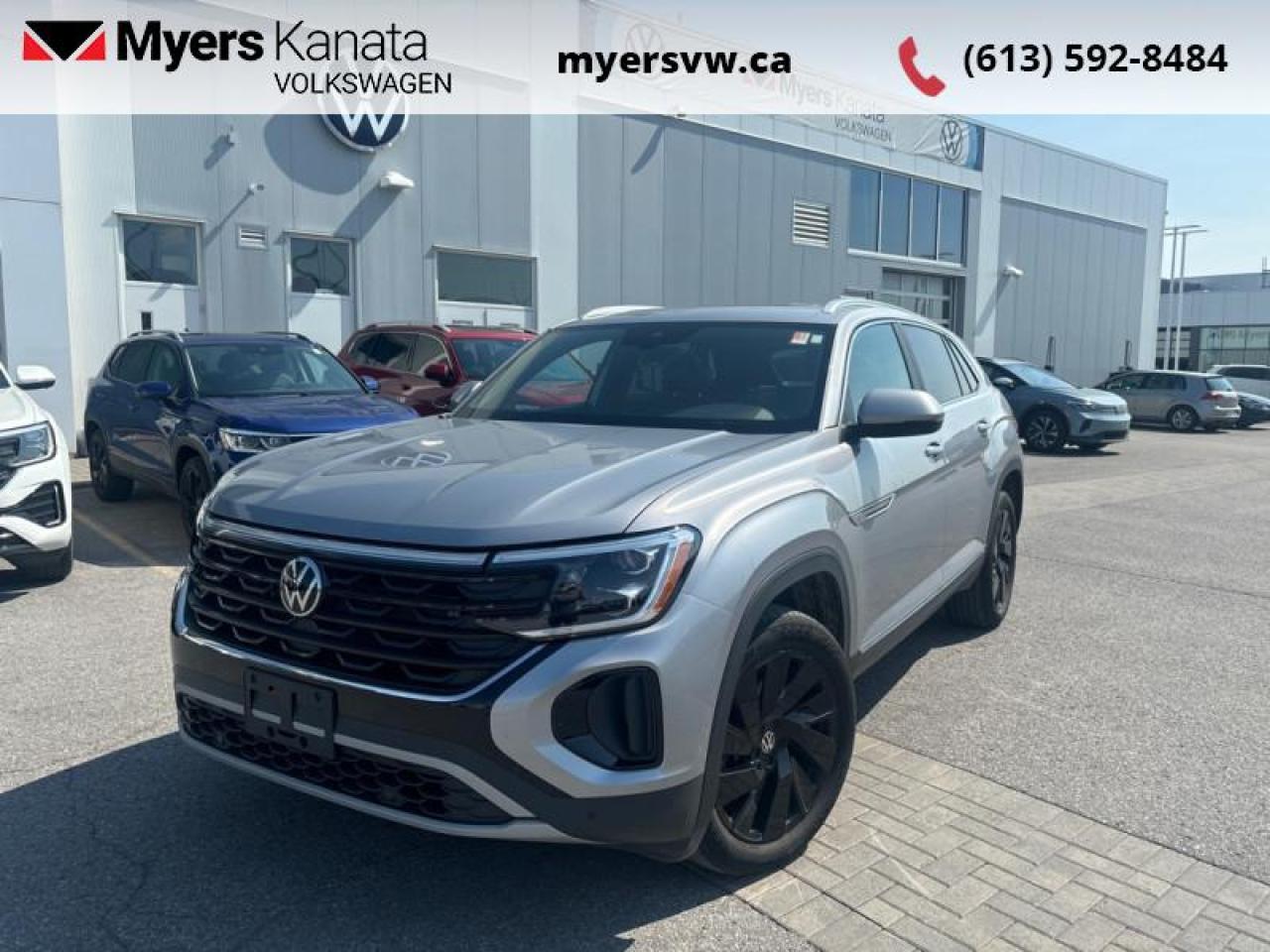 <b>Leather Seats!</b><br> <br>  Compare at $53499 - Our Price is just $49999! <br> <br>   This 2024 Volkswagen Atlas Cross Sport is a versatile and capable family SUV, with impressive driving dynamics and outstanding aesthetics. This  2024 Volkswagen Atlas Cross Sport is for sale today in Kanata. <br> <br>This 2024 VW Atlas Cross Sport is a crossover SUV with a gently sloped roofline to form the distinct silhouette of a coupe, without taking a toll on practicality and driving dynamics. On the inside, trim pieces are crafted with premium materials and carefully put together to ensure rugged build quality. With loads of standard safety technology that inspires confidence, this 2024 Volkswagen Atlas Cross Sport is an excellent option for a versatile and capable family SUV with dazzling looks.This  SUV has 30,114 kms. Its  silver bird metallic in colour  . It has an automatic transmission and is powered by a  2.0L I4 16V GDI DOHC Turbo engine. <br> <br> Our Atlas Cross Sports trim level is Highline 2.0 TSI. Upgrading to this Highline trim rewards you with awesome standard features such as a panoramic sunroof, harman/kardon premium audio, integrated navigation, and leather seating upholstery. Also standard include a power liftgate for rear cargo access, heated and ventilated front seats, a heated steering wheel, remote engine start, adaptive cruise control, and a 12-inch infotainment system with Car-Net mobile hotspot internet access, Apple CarPlay and Android Auto. Safety features also include blind spot detection, lane keeping assist with lane departure warning, front and rear collision mitigation, park distance control, and autonomous emergency braking. This vehicle has been upgraded with the following features: Leather Seats. <br> <br>To apply right now for financing use this link : <a href=https://www.myersvw.ca/en/form/new/financing-request-step-1/44 target=_blank>https://www.myersvw.ca/en/form/new/financing-request-step-1/44</a><br><br> <br/><br>Backed by Myers Exclusive NO Charge Engine/Transmission for life program lends itself for your peace of mind and you can buy with confidence. Call one of our experienced Sales Representatives today and book your very own test drive! Why buy from us? Move with the Myers Automotive Group since 1942! We take all trade-ins - Appraisers on site - Full safety inspection including e-testing and professional detailing prior delivery! <br><br>*LIFETIME ENGINE TRANSMISSION WARRANTY NOT AVAILABLE ON VEHICLES MARKED AS-IS, VEHICLES WITH KMS EXCEEDING 140,000KM, VEHICLES 8 YEARS & OLDER, OR HIGHLINE BRAND VEHICLES (eg.BMW, INFINITI, CADILLAC, LEXUS...). FINANCING OPTIONS NOT AVAILABLE ON VEHICLES MARKED AS-IS OR AS-TRADED.<br> Come by and check out our fleet of 20+ used cars and trucks and 110+ new cars and trucks for sale in Kanata.  o~o