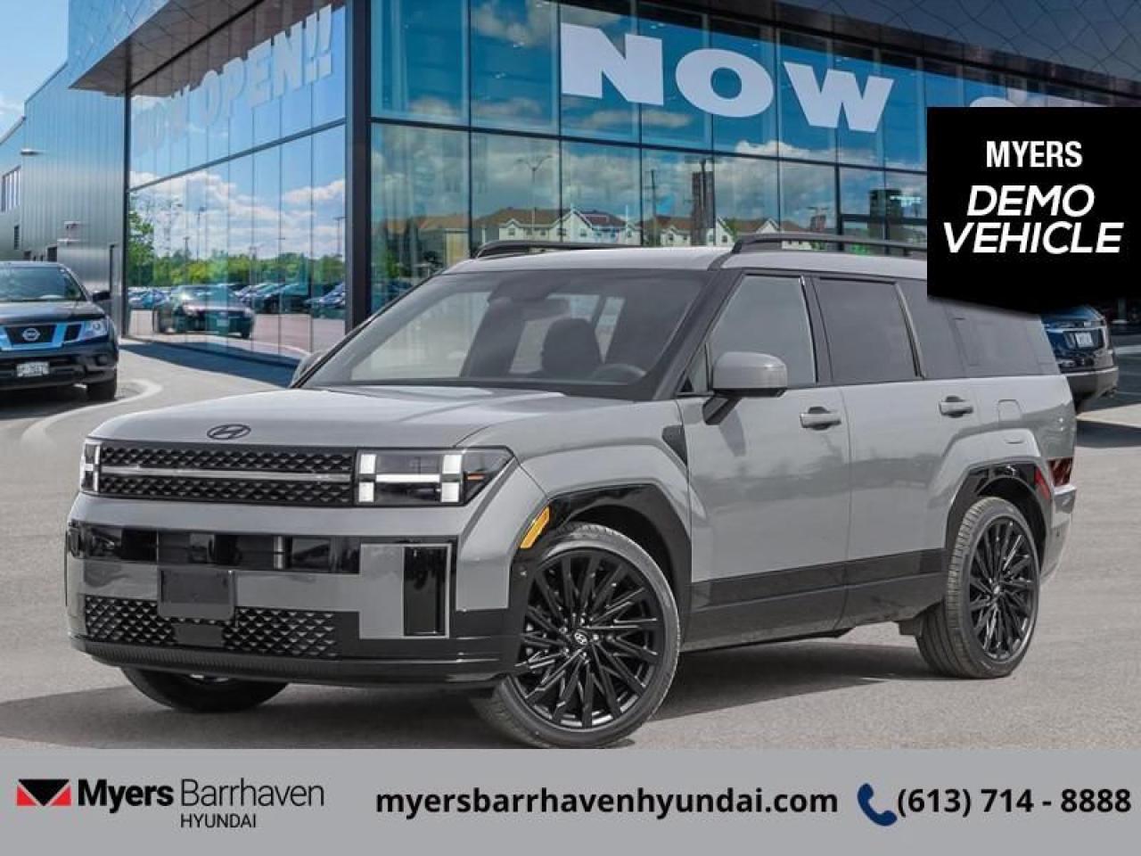 <b>HUD,  Premium Audio,  Cooled Seats,  Navigation,  360 Camera!</b><br> <br> <br> <br>  More than ready for errands or errant turns, this 2025 Santa Fe makes every outing an adventure. <br> <br>Refinement wrapped in ruggedness, capability married to style, and adventure ready attitude paired to a comfortable drive. These things make this 2025 Santa Fe an amazing SUV. If you need a ready to go SUV that makes every errand an adventure and makes every adventure a journey, this 2025 Santa Fe was made for you.<br> <br> This hampton grey SUV  has an automatic transmission and is powered by a  277HP 2.5L 4 Cylinder Engine.<br> This vehicles price also includes $3228 in additional equipment.<br> <br> Our Santa Fes trim level is Ultimate Calligraphy. This Santa FE Ultimate Calligraphy rewards you with a drivers head up display, a 12-speaker Bose premium audio system, inbuilt navigation, ventilated and heated front seats, a dual panel sunroof and a 360 camera system. Also standard include a power liftgate for rear cargo access, a heated steering wheel, adaptive cruise control, and a 12.3-inch screen with Apple CarPlay and Android Auto. Safety features also include blind spot detection, lane keep assist with lane departure warning, front and rear parking sensors, and front and rear collision mitigation. This vehicle has been upgraded with the following features: Hud,  Premium Audio,  Cooled Seats,  Navigation,  360 Camera,  Sunroof,  Heated Steering Wheel.  This is a demonstrator vehicle driven by a member of our staff, so we can offer a great deal on it.<br><br> <br/> See dealer for details. <br> <br> o~o