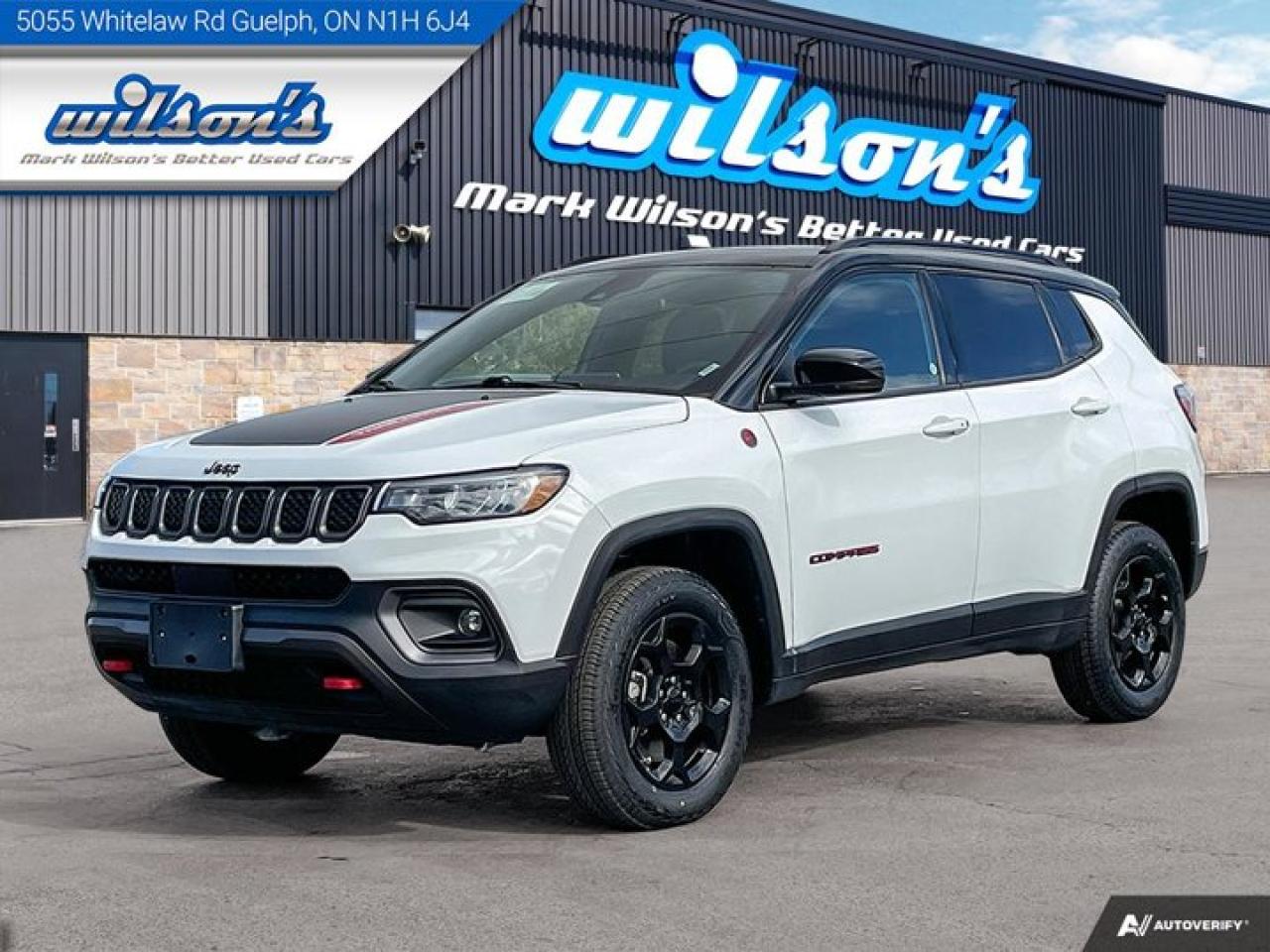 Used 2023 Jeep Compass Trailhawk 4WD, Full Sunroof, Leather Trim, Nav, Power Seat, BSM, CarPlay + Android, New Tires! for sale in Guelph, ON