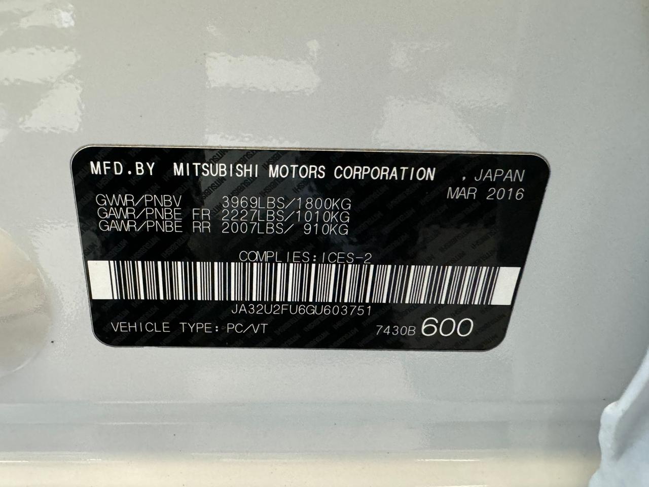 2016 Mitsubishi Lancer SE+Roof+Camera+Heated Seats+A/C+CLEAN CARFAX - Photo #40