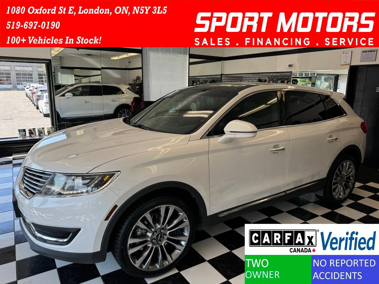 Used 2017 Lincoln MKX Reserve+Cooled Leather+AdaptiveCruise+CLEAN CARFAX for sale in London, ON