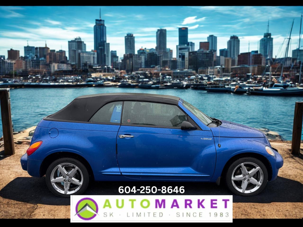 CALL OR TEXT KARL @ 6-0-4-2-5-0-8-6-4-6 FOR INFO & TO CONFIRM WHICH LOCATION.<br /><br />TOP OF THE LINE PT CRUISER GT CONVERTIBLE WITH DELUXE AFTERMARKET FRONT AND REAR CAMERA SYSTEM. VERY NICE INSIDE AND OUT AND IN GREAT SHAPE ALL AROUND. THESE ARE GETTING HERD TO FIND LET ALONE IN THIS CONDITION. PREVIOUS OWNER OBVIOUSLY LOVED THIS CAR.&nbsp;<br /><br />2 LOCATIONS TO SERVE YOU, BE SURE TO CALL FIRST TO CONFIRM WHERE THE VEHICLE IS.<br /><br />We are a family owned and operated business for 40 years. Since 1983 we have been committed to offering outstanding vehicles backed by exceptional customer service, now and in the future. Whatever your specific needs may be, we will custom tailor your purchase exactly how you want or need it to be. All you have to do is give us a call and we will happily walk you through all the steps with no stress and no pressure.<br /><br />&nbsp; &nbsp; &nbsp; &nbsp; &nbsp; &nbsp; &nbsp; &nbsp; &nbsp; &nbsp; &nbsp; &nbsp; &nbsp; &nbsp; &nbsp; &nbsp; &nbsp; &nbsp; &nbsp; &nbsp; &nbsp; &nbsp; WE ARE THE HOUSE OF YES!<br /><br />ADDITIONAL BENEFITS WHEN BUYING FROM SK AUTOMARKET:<br /><br />-ON SITE FINANCING THROUGH OUR 17 AFFILIATED BANKS AND VEHICLE&nbsp; &nbsp; &nbsp; &nbsp; &nbsp; &nbsp; &nbsp; &nbsp; &nbsp; &nbsp; &nbsp; &nbsp; &nbsp; &nbsp; &nbsp; &nbsp; &nbsp; &nbsp; &nbsp; &nbsp; &nbsp; &nbsp; &nbsp; &nbsp; &nbsp; &nbsp;FINANCE COMPANIES.<br />-IN HOUSE LEASE TO OWN PROGRAM.<br />-EVERY VEHICLE HAS UNDERGONE A 120 POINT COMPREHENSIVE INSPECTION.<br />-EVERY PURCHASE INCLUDES A FREE POWERTRAIN WARRANTY.<br />-EVERY VEHICLE INCLUDES A CARFAX AND ICBC DAMAGE REPORT.<br />-EVERY VEHICLE IS GUARANTEED LIEN FREE.<br />-DISCOUNTED RATES ON PARTS AND SERVICE FOR YOUR NEW CAR AND ANY OTHER&nbsp; &nbsp;FAMILY CARS THAT NEED WORK NOW AND IN THE FUTURE.<br />-40 YEARS IN THE VEHICLE SALES INDUSTRY.<br />-A+++ MEMBER OF THE BETTER BUSINESS BUREAU.<br />-RATED&nbsp;TOP DEALER BY CARGURUS 8 YEARS IN A ROW<br />-MEMBER&nbsp;IN GOOD STANDING WITH THE VEHICLE SALES AUTHORITY OF BRITISH&nbsp; &nbsp;COLUMBIA.<br />-MEMBER OF THE AUTOMOTIVE RETAILERS ASSOCIATION.<br />-COMMITTED CONTRIBUTOR TO OUR LOCAL COMMUNITY AND THE RESIDENTS OF BC.<br /> This vehicle has been Fully Inspected, Certified and Qualifies for Our Free Extended Warranty.Don't forget to ask about our Great Finance and Lease Rates. We also have a Options for Buy Here Pay Here and Lease to Own for Good Customers in Bad Situations. 2 locations to help you, White Rock and Langley. Be sure to call before you come to confirm the vehicles location and availability or look us up at www.automarketsales.com. White Rock 604-542-4970 and Langley 604-533-1310. Serving Surrey, Delta, Langley, Richmond, Vancouver, all of BC and western Canada. Financing & leasing available. CALL SK AUTOMARKET LTD. 6045424970. Call us toll-free at 1 877 813-6807. $999 Documentation fee (negotiable) and applicable taxes are in addition to advertised prices. LANGLEY LOCATION DEALER# 40038 S. SURREY LOCATION DEALER #9987