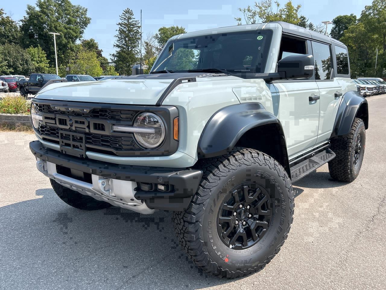 <p>Leather Seats! Why Buy From Winegard Ford? * No Administration fees * No Additional Charges for Factory Orders * 100 Point Inspection on All Used Vehicles * Full Tank of Fuel with Every New or Used Vehicle Purchase * Licensed Ford Accessories Available * Window Tinting Available * Custom Truck Lift and Leveling Packages Available Not only is this 2024 Ford Bronco a cool and capable off-roader, but its also incredibly satisfying to drive every day. With a nostalgia-inducing design along with remarkable on-road driving manners with supreme off-road capability, this 2024 Ford Bronco is indeed a jack of all trades and masters every one of them. Durable build materials and functional engineering coupled with modern day infotainment and driver assistive features ensure that this iconic vehicle takes on whatever you can throw at it. Want an SUV that can genuinely do it all and look good while at it? Look no further than this 2024 Ford Bronco! This cactus grey SUV has an automatic transmission and is powered by a 3.0L V6 24V GDI DOHC Twin Turbo engine. Our Broncos trim level is Raptor. Sitting atop the Bronco line-up, this aggressive and imposing Bronco Raptor is kitted with an upgraded powertrain for incredible performance, and comes standard with 6 skid plates for undercarriage protection, front active anti-roll bars, FOX racing shock absorbers, massive and capable 37-inch tires, splash guards and side steps, and a comprehensive 360-camera system. This rugged off-roader also treats you to amazing comfort and connectivity features that include heated front seats, remote engine start, dual-zone climate control, front and rear cupholders, and an upgraded infotainment system with Apple CarPlay, Android Auto, SiriusXM and inbuilt navigation, to get you back home from your off-road adventures. Road safety is assured thanks to a suite of systems including blind spot detection, pre-collision assist with pedestrian detection and cross-traffic alert, lane keeping assist with lane departure warning, rear parking sensors, and driver monitoring alert. Additional features include proximity keyless entry with push button start, trail control, trail turn assist, and so much more. This vehicle has been upgraded with the following features: Leather Seats. View the original window sticker for this vehicle with this url http://www.windowsticker.forddirect.com/windowsticker.pdf?vin=1FMEE0RR1RLA63219. To apply right now for financing use this link : http://www.winegardford.com/financing/application.htm Buy this vehicle now for the lowest bi-weekly payment of $967.51 with $0 down for 96 months @ 8.99% APR O.A.C. ( taxes included, $13 documentation fee / Total cost of borrowing $57906 / Federal Luxury Tax of $4472.00 included.). See dealer for details. o~o</p>