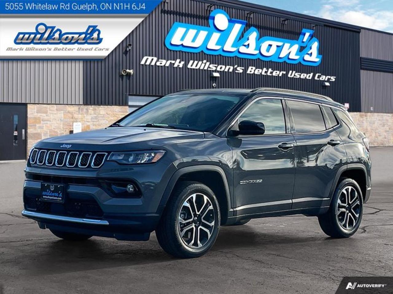 Used 2023 Jeep Compass Limited 4WD, Leather, Heated Seats + Steering, Remote Start, Carplay + Android, Reverse Cam & more!! for sale in Guelph, ON