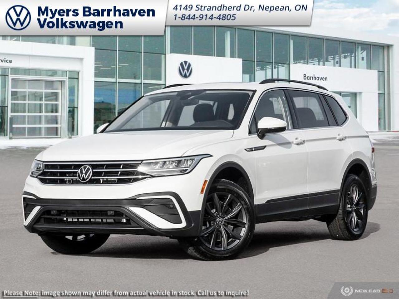 <b>Sunroof!</b><br> <br> <br> <br>  Designed with you in mind, this 2024 Tiguan does more than offer tons of tech, it makes it all easy to use. <br> <br>Whether its a weekend warrior or the daily driver this time, this 2024 Tiguan makes every experience easier to manage. Cutting edge tech, both inside the cabin and under the hood, allow for safe, comfy, and connected rides that keep the whole party going. The crossover of the future is already here, and its called the Tiguan.<br> <br> This pure white SUV  has an automatic transmission and is powered by a  2.0L I4 16V GDI DOHC Turbo engine.<br> <br> Our Tiguans trim level is Comfortline. Stepping up to this Tiguan Comfortline rewards you with a power liftgate, mobile device wireless charging, adaptive cruise control, supportive heated synthetic leather-trimmed front seats, a heated leatherette-wrapped steering wheel, LED headlights with daytime running lights, and an upgraded 8-inch infotainment screen with SiriusXM satellite radio, Apple CarPlay, Android Auto, and a 6-speaker audio system. Additional features include front and rear cupholders, remote keyless entry with power cargo access, lane keep assist, lane departure warning, blind spot detection, front and rear collision mitigation, autonomous emergency braking, three 12-volt DC power outlets, remote start, a rear camera, and so much more. This vehicle has been upgraded with the following features: Sunroof. <br><br> <br>To apply right now for financing use this link : <a href=https://www.barrhavenvw.ca/en/form/new/financing-request-step-1/44 target=_blank>https://www.barrhavenvw.ca/en/form/new/financing-request-step-1/44</a><br><br> <br/>    5.99% financing for 84 months. <br> Buy this vehicle now for the lowest bi-weekly payment of <b>$300.22</b> with $0 down for 84 months @ 5.99% APR O.A.C. ( Plus applicable taxes -  $840 Documentation fee. Cash purchase selling price includes: Tire Stewardship ($20.00), OMVIC Fee ($12.50). (HST) are extra. </br>(HST), licence, insurance & registration not included </br>    ).  Incentives expire 2024-12-02.  See dealer for details. <br> <br> <br>LEASING:<br><br>Estimated Lease Payment: $269 bi-weekly <br>Payment based on 4.99% lease financing for 48 months with $0 down payment on approved credit. Total obligation $28,030. Mileage allowance of 16,000 KM/year. Offer expires 2024-12-02.<br><br><br>We are your premier Volkswagen dealership in the region. If youre looking for a new Volkswagen or a car, check out Barrhaven Volkswagens new, pre-owned, and certified pre-owned Volkswagen inventories. We have the complete lineup of new Volkswagen vehicles in stock like the GTI, Golf R, Jetta, Tiguan, Atlas Cross Sport, Volkswagen ID.4 electric vehicle, and Atlas. If you cant find the Volkswagen model youre looking for in the colour that you want, feel free to contact us and well be happy to find it for you. If youre in the market for pre-owned cars, make sure you check out our inventory. If you see a car that you like, contact 844-914-4805 to schedule a test drive.<br> Come by and check out our fleet of 30+ used cars and trucks and 90+ new cars and trucks for sale in Nepean.  o~o