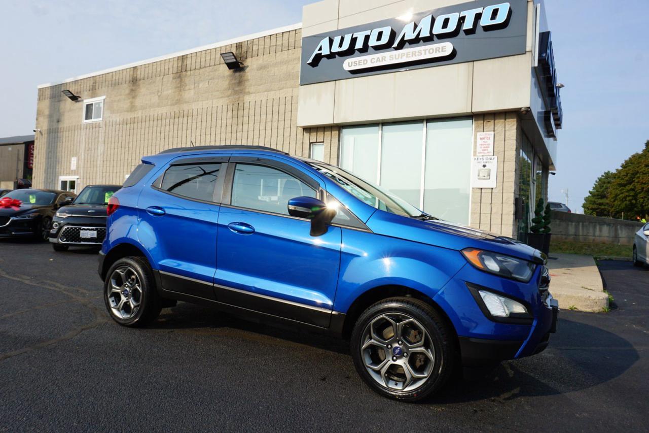 <div>*SERVICE RECORDS*CERTIFIED*<span>*LOW KMS</span><span>*</span><span> Very Clean Ford </span>EcoSport<span> 2.0L 4Cyl EcoBoost with Automatic Transmission has Heated Seats, Bluetooth and Cruise Control. Blue on Black Leather Interior. Fully Loaded with: Power Door Locks, Power Windows, and Power Mirrors, CD/AUX/USB, AC, Back Up Camera, Navigation System, Bluetooth, Sunroof</span><span>, Alloys, Keyless Entry, Fog Lights, Heated Front Seats, Steering Mounted Controls, Power Tail Gate, Cruise Control, Roof Rack, AND ALL THE POWER OPTIONS. </span></div><br /><div><span>-------------------------------------------------</span><br><span>Financing options are available start from 6.99% with $0 Down payment O.A.C.</span><br><span>-------------------------------------------------</span><br><span>SAFETY CERTIFICATION INCLUDED*** Vehicle comes with: Safety Certification, and Car Fax Report ALL INCLUDED!! At no extra cost to you!! Dont miss this opportunity to own a high-quality, pre-owned vehicle. </span><br><span>-------------------------------------------------</span><br><br><span>Additionally, our vehicles qualify for up to 4 years of extended warranty. Please speak to your sales representative for more information.</span><br><span>-------------------------------------------------</span><br><span>We are open Monday to Saturday from 10am - 6pm, Sundays Closed.</span><br><span>-------------------------------------------------</span><br><br><span>We also welcome trade-ins, with on-site buyers available to estimate your vehicle on the same day.</span><br><span>-------------------------------------------------</span><br><br><span>Visit us at 3219 Harvester Road, Burlington, L7N 3N8 or call us at Nine O Five-281-2255 for more information.</span><br><span>------------------------------------------------</span><br><span>Check our inventory at www automotoinc ca</span></div>