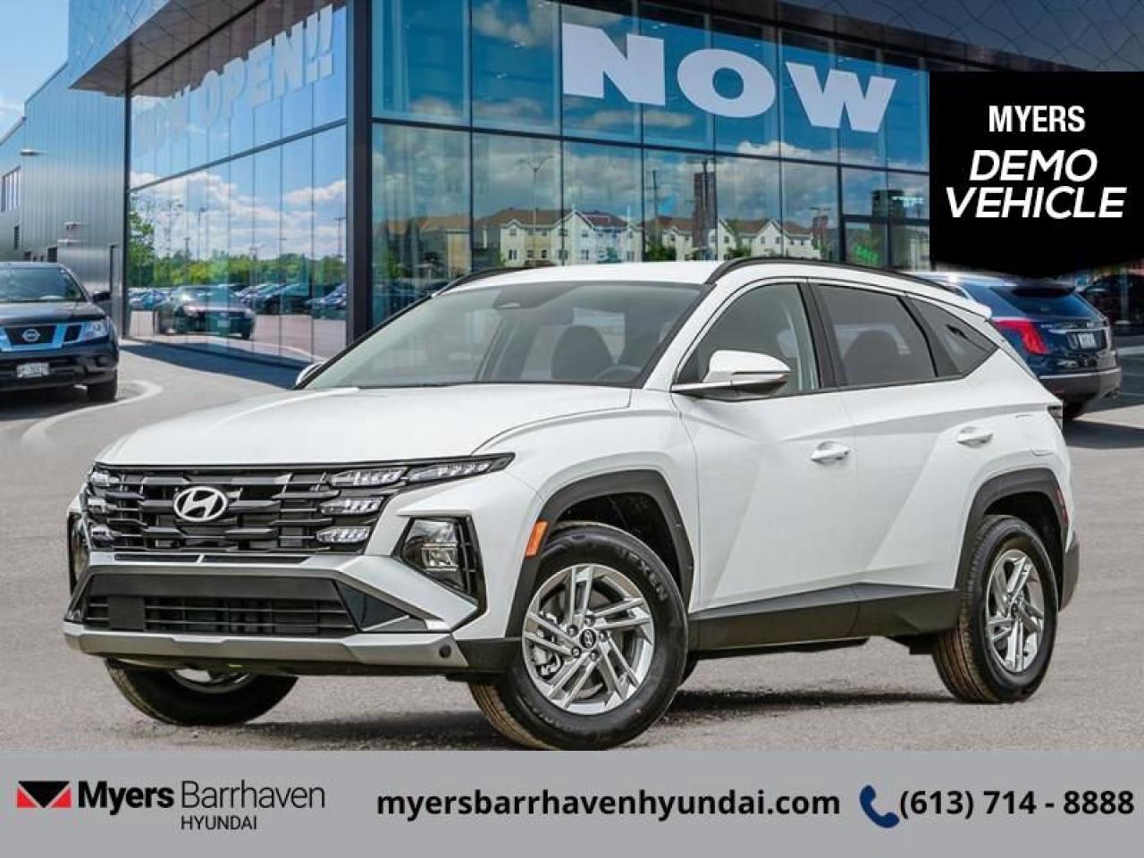 <b>Navigation,  Heated Seats,  Heated Steering Wheel,  Adaptive Cruise Control,  Remote Start!</b><br> <br> <br> <br>  Highways, byways, urban sprawls, and remote expanses, this 2025 Hyundai Tucson does it all with ease and grace. <br> <br>This 2025 Hyundai Tucson was made with eye for detail. From subtle surprises to bold design features, every part of this 2025 Hyundai Tucson is a treat. Stepping into the interior feels like a step right into the future with breathtaking technology and luxury that will make your smartphone jealous. Add on an intelligently capable chassis and drivetrain and you have the SUV of the future, ready for you today.<br> <br> This serenity SUV  has an automatic transmission and is powered by a  187HP 2.5L 4 Cylinder Engine.<br> This vehicles price also includes $3228 in additional equipment.<br> <br> Our Tucsons trim level is Preferred. This amazing crossover SUV features a full-time all-wheel-drive system, and is decked with a great number of standard features such as heated front seats, a heated leather-wrapped steering wheel, proximity keyless entry with push button start, remote engine start, and a 12.3-inch infotainment screen bundled with navigation, Apple CarPlay and Android Auto, with a 6-speaker audio system. Occupant safety is assured, thanks to adaptive cruise control, blind spot detection, lane keep assist with lane departure warning, forward collision avoidance with pedestrian and cyclist detection, and a rear view camera. Additional features include LED headlights with automatic high beams, towing equipment with trailer sway control, and even more. This vehicle has been upgraded with the following features: Navigation,  Heated Seats,  Heated Steering Wheel,  Adaptive Cruise Control,  Remote Start,  Blind Spot Detection,  Lane Keep Assist.  This is a demonstrator vehicle driven by a member of our staff, so we can offer a great deal on it.<br><br> <br/> See dealer for details. <br> <br> o~o