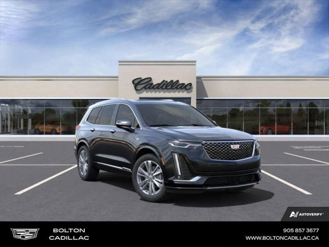 <b>Leather Seats,   Driver Assist Package, Technology Package!</b><br> <br> <br> <br>Luxury Tax is not included in the MSRP of all applicable vehicles.<br> <br>  This Cadillac XT6 sports a unique exterior and interior design that looks appropriately upscale. <br> <br>Providing next-level capability, this Cadillac XT6 offers a sophisticated driving experience thanks to its advanced all-wheel-drive powertrain and safety features. The XT6 also features 3 rows of folding seats that allows you to haul your family around town or on long road trips in ultimate refinement and comfort. It also comes with first class premium materials enhancing your driving experience even further. This 2025 Cadillac XT6 is indeed the perfect large SUV.<br> <br> This stellar black metallic  SUV  has an automatic transmission and is powered by a  310HP 3.6L V6 Cylinder Engine.<br> <br> Our XT6s trim level is Premium Luxury. This XT6 Premium Luxury steps things up with inbuilt navigation, ventilated and heated front seats, perforated leather seats, a heated steering wheel, and mobile device wireless charging. Other features include LED lights, a power liftgate with programmable memory height, an upgraded 14-speaker Bose audio system, Wi-Fi hotspot capability, tri-zone climate control, adaptive remote start, and an 8-inch infotainment screen with wireless Apple CarPlay and Android Auto. Safety equipment include lane change alert with blind zone monitoring, lane keeping assist with lane departure warning, front pedestrian braking, and rear cross traffic alert.
 This vehicle has been upgraded with the following features: Leather Seats,   Driver Assist Package, Technology Package. <br><br> <br>To apply right now for financing use this link : <a href=http://www.boltongm.ca/?https://CreditOnline.dealertrack.ca/Web/Default.aspx?Token=44d8010f-7908-4762-ad47-0d0b7de44fa8&Lang=en target=_blank>http://www.boltongm.ca/?https://CreditOnline.dealertrack.ca/Web/Default.aspx?Token=44d8010f-7908-4762-ad47-0d0b7de44fa8&Lang=en</a><br><br> <br/>    3.99% financing for 84 months.  Incentives expire 2024-12-02.  See dealer for details. <br> <br>At Bolton Motor Products, we offer new and pre-enjoyed luxury Cadillacs in Bolton. Our sales staff will help you find that new or used car you have been searching for in the Bolton, Brampton, Nobleton, Kleinburg, Vaughan, & Maple area. o~o