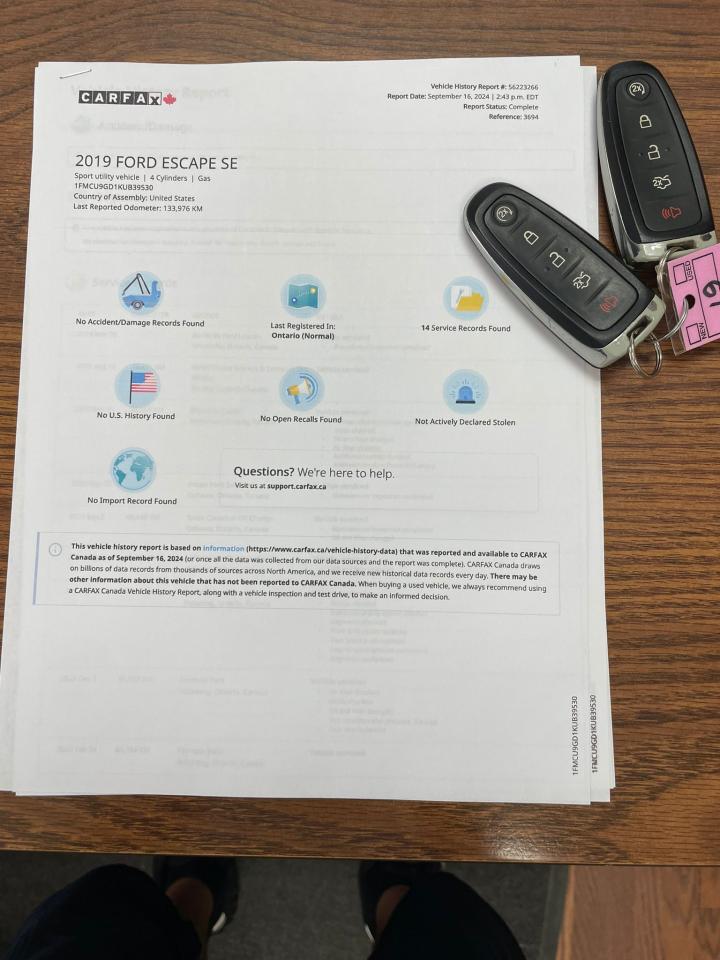 2019 Ford Escape SE 4WD NO ACCIDENT B-TOOTH CAMERA REMOTE START - Photo #10