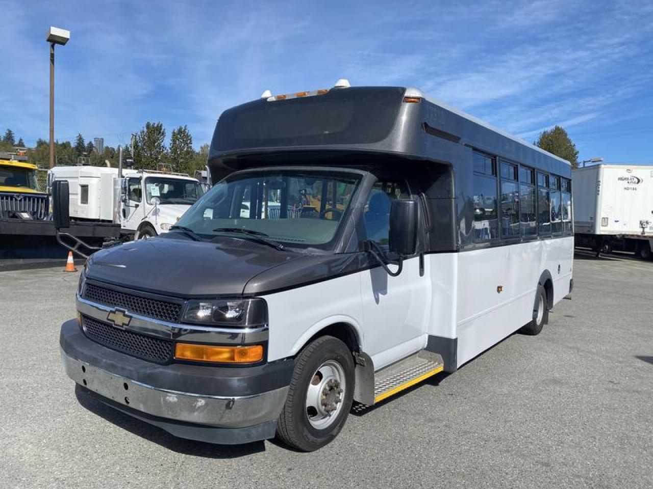 2017 Chevrolet Express G4500 Passenger Bus With Wheelchair Accessibility,(1 driver 20 passenger) 6.0L V8 OHV 16V FFV GAS engine, 8 cylinders, automatic, RWD, air conditioning, AM/FM radio, grey exterior, vinyl. (Estimated measurements: 27 feet overall length, 9 feet 8 inches overall height, 6 feet 3 inches inside height, 17 feet from back of driver seat to back of the bus. All measurements are considered to be accurate but are not guaranteed.) This listing is a former British Columbia municipality bus, the next purchaser of this will be the second owner.Certification and Decal Valid till March,2025.  $16,350.00 plus $375 processing fee, $16,725.00 total payment obligation before taxes.  Listing report, warranty, contract commitment cancellation fee, financing available on approved credit (some limitations and exceptions may apply). All above specifications and information is considered to be accurate but is not guaranteed and no opinion or advice is given as to whether this item should be purchased. We do not allow test drives due to theft, fraud, acts of vandalism and undetectable impaired driving. Instead we provide the following benefits: Complimentary Warranty (with options to extend), Limited Money Back Satisfaction Guarantee on Fully Completed Contracts, Contract Commitment Cancellation, and an Open-Ended Sell-Back Option. Ask seller for details or call 604-522-REPO(7376) to confirm listing availability.