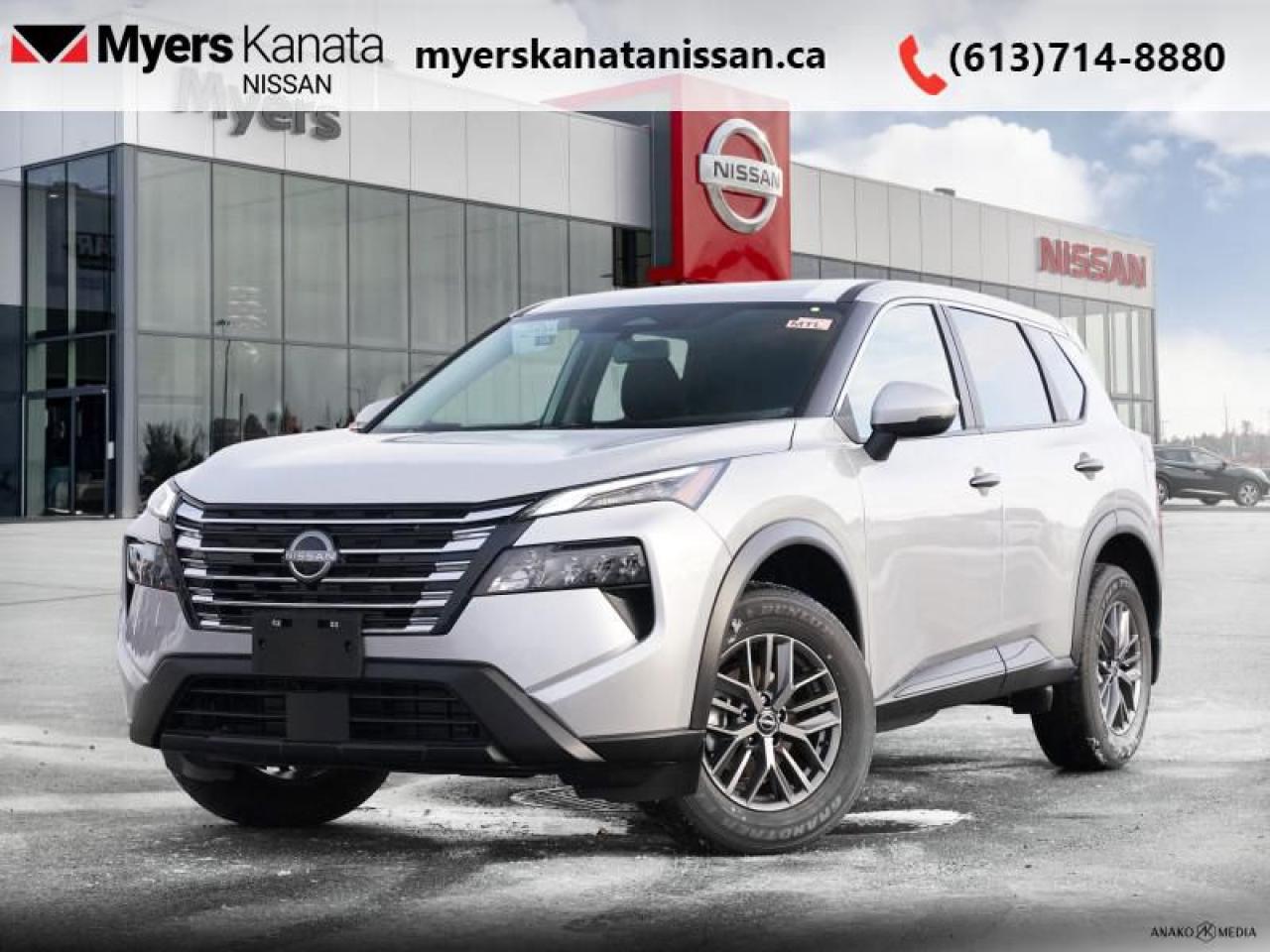 <b>Alloy Wheels,  Heated Seats,  Heated Steering Wheel,  Mobile Hotspot,  Remote Start!</b><br> <br> <br> <br>  Thrilling power when you need it and long distance efficiency when you dont, this 2025 Rogue has it all covered. <br> <br>Nissan was out for more than designing a good crossover in this 2025 Rogue. They were designing an experience. Whether your adventure takes you on a winding mountain path or finding the secrets within the city limits, this Rogue is up for it all. Spirited and refined with space for all your cargo and the biggest personalities, this Rogue is an easy choice for your next family vehicle.<br> <br> This brill silv metallic SUV  has an automatic transmission and is powered by a  201HP 1.5L 3 Cylinder Engine.<br> <br> Our Rogues trim level is S. Standard features on this Rogue S include heated front heats, a heated leather steering wheel, mobile hotspot internet access, proximity key with remote engine start, dual-zone climate control, and an 8-inch infotainment screen with Apple CarPlay, and Android Auto. Safety features also include lane departure warning, blind spot detection, front and rear collision mitigation, and rear parking sensors. This vehicle has been upgraded with the following features: Alloy Wheels,  Heated Seats,  Heated Steering Wheel,  Mobile Hotspot,  Remote Start,  Lane Departure Warning,  Blind Spot Warning. <br><br> <br/> Total  cash rebate of $1000 is reflected in the price. Credit includes $1,000 Stackable Incentive Dollars.  4.49% financing for 84 months. <br> Payments from <b>$513.97</b> monthly with $0 down for 84 months @ 4.49% APR O.A.C. ( Plus applicable taxes -  $621 Administration fee included. Licensing not included.    ).  Incentives expire 2025-03-31.  See dealer for details. <br> <br><br> Come by and check out our fleet of 40+ used cars and trucks and 90+ new cars and trucks for sale in Kanata.  o~o