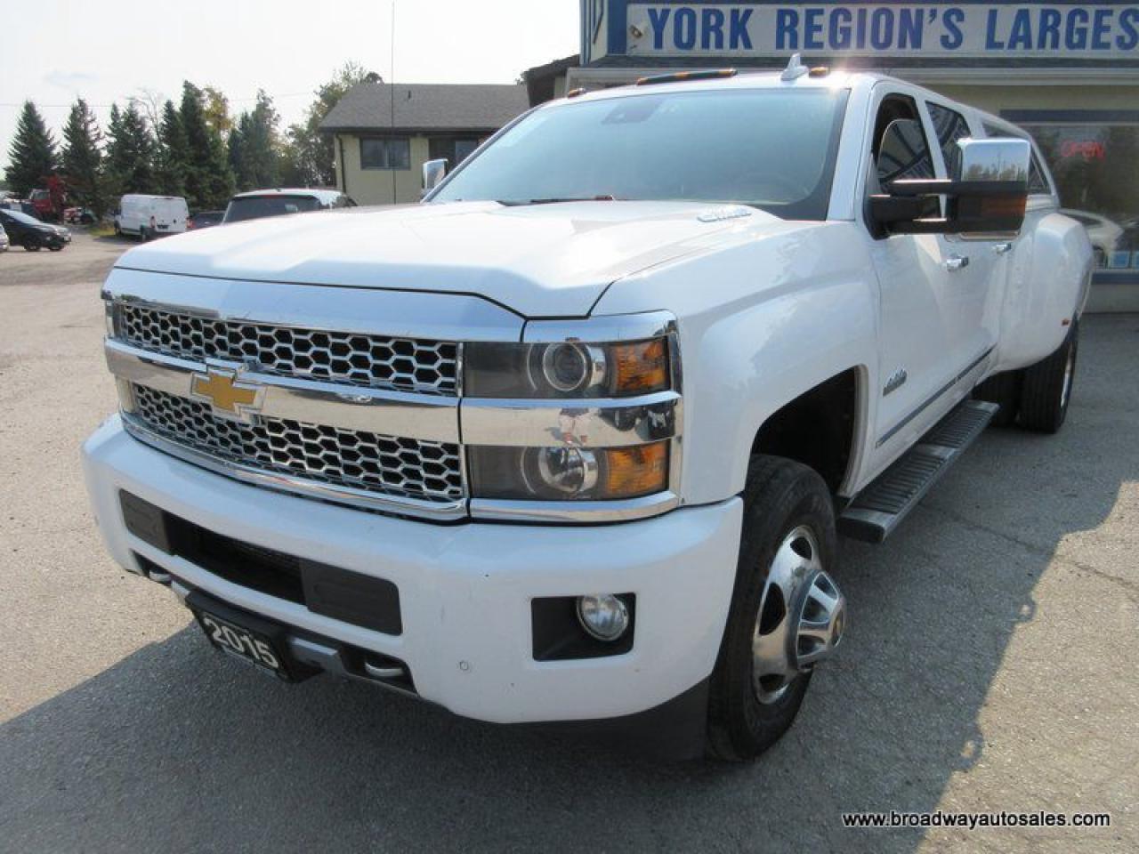 Used 2015 Chevrolet Silverado 3500 1-TON HIGH-COUNTRY-MODEL 5 PASSENGER 6.6L - DURAMAX.. 4X4.. CREW-CAB.. 8-FOOT-DUALLY.. NAVIGATION.. POWER SUNROOF.. DVD PLAYERS.. HEATED/AC SEATS.. for sale in Bradford, ON