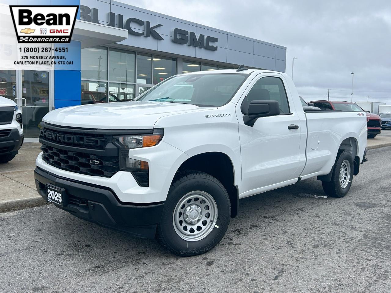 <h2><span style=color:#2ecc71><span style=font-size:18px><strong>Check out this 2024 Chevrolet Silverado Work Truck!</strong></span></span></h2>

<p><span style=font-size:16px>Powered by a 5.3L V8engine with up to 310hp & up to 430lb-ft of torque.</span></p>

<p><span style=font-size:16px><strong>Comfort & Convenience Features:</strong>includes remote entry, hitch guidance, intellibeam headlamps, HD rear vision camera& 17 steel wheels.</span></p>

<p><span style=font-size:16px><strong>Infotainment Tech & Audio: includes</strong>chevrolet infotainment 3 system with7 diagonal HD color touchscreen, bluetoothfor most phones, apple carplay and wireless android auto capability.</span></p>

<h2><span style=color:#2ecc71><span style=font-size:18px><strong>Come test drive this truck today!</strong></span></span></h2>

<h2><span style=color:#2ecc71><span style=font-size:18px><strong>613-257-2432</strong></span></span></h2>