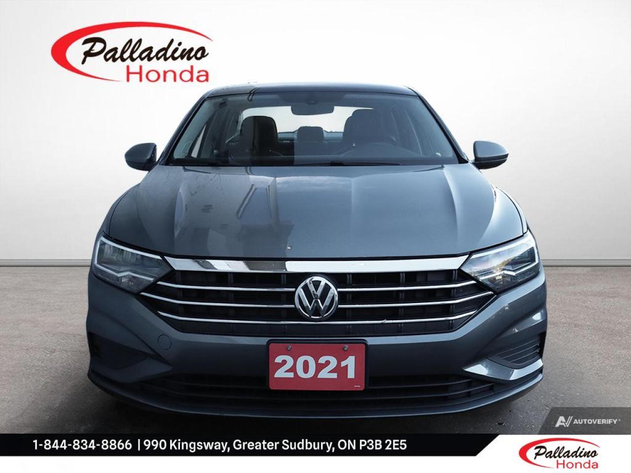 <p>964 km on the odometer. With a 1.4L Intercooled Turbo Regular Unleaded I-4 engine and automatic transmission</p>
<p> this vehicle promises a smooth and efficient ride.

FEATURES OF THE Jetta Highline
»» Sleek grey exterior colour
»» 1.4L Intercooled Turbo engine
»» Automatic transmission
»» 4-door sedan design

ADVANCED SAFETY FEATURES
»» Backup camera for safer parking
»» Blind-spot monitoring system
»» Adaptive cruise control
»» Forward collision warning

PERFORMANCE AND EFFICIENCY
»» Turbocharged engine for extra power
»» Fuel-efficient 1.4L engine
»» Smooth automatic transmission
»» Responsive handling

COMFORT AND CONVENIENCE
»» Heated front seats
»» Dual-zone climate control
»» Keyless entry and start
»» Spacious interior

TECHNOLOGY AND CONNECTIVITY
»» Apple CarPlay and Android Auto
»» Bluetooth connectivity
»» Touchscreen infotainment system
»» USB ports for device charging

CARGO SPACE
»» Generous trunk capacity
»» Split-folding rear seats
»» Ample storage compartments
»» Easy access to cargo area

WHAT OTHER OWNERS LIKE
»» Fuel-efficient performance
»» Advanced safety features
»» Comfortable and spacious interior
»» User-friendly technology

This 2021 Volkswagen Jetta Highlines VIN is: 3VWE57BU2MM064640. 

The advertised price is for financing only and applies exclusively to vehicles eligible for financing. Vehicles sold as-is are not eligible for financing and require full payment at purchase. All cash purchases of finance-eligible vehicles will be subject to an additional $2</p>
<p>501.00. This advertised price also does not include taxes and licensing fees. For as-is vehicles: the motor vehicle sold under this contract is being sold as-is and is not represented as being in road worthy condition</p>
<a href=http://www.palladinohonda.com/used/Volkswagen-Jetta-2021-id11283693.html>http://www.palladinohonda.com/used/Volkswagen-Jetta-2021-id11283693.html</a>