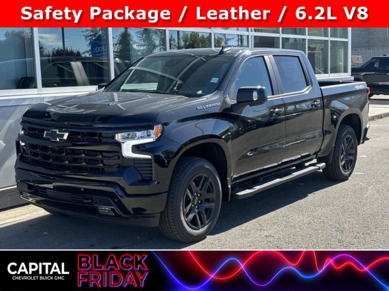 This Chevrolet Silverado 1500 boasts a Gas V8 6.2L/376 engine powering this Automatic transmission. ENGINE, 6.2L ECOTEC3 V8 (420 hp [313 kW] @ 5600 rpm, 460 lb-ft of torque [624 Nm] @ 4100 rpm); featuring Dynamic Fuel Management that enables the engine to operate in 17 different patterns between 2 and 8 cylinders, depending on demand, to optimize power delivery and efficiency, Wireless Phone Projection for Apple CarPlay and Android Auto, Windows, power rear, express down.* This Chevrolet Silverado 1500 Features the Following Options *Window, power front, passenger express down, Window, power front, drivers express up/down, Wi-Fi Hotspot capable (Terms and limitations apply. See onstar.ca or dealer for details.), Wheels, 18 x 8.5 (45.7 cm x 21.6 cm) Bright Silver painted aluminum, Wheel, 17 x 8 (43.2 cm x 20.3 cm) full-size, steel spare, USB Ports, rear, dual, charge-only, USB Ports, 2, Charge/Data ports located on the instrument panel, Transfer case, single speed electronic Autotrac with push button control (4WD models only), Trailer brake controller, integrated, Tires, 265/65R18SL all-season, blackwall.* Visit Us Today *Come in for a quick visit at Capital Chevrolet Buick GMC Inc., 13103 Lake Fraser Drive SE, Calgary, AB T2J 3H5 to claim your Chevrolet Silverado 1500!