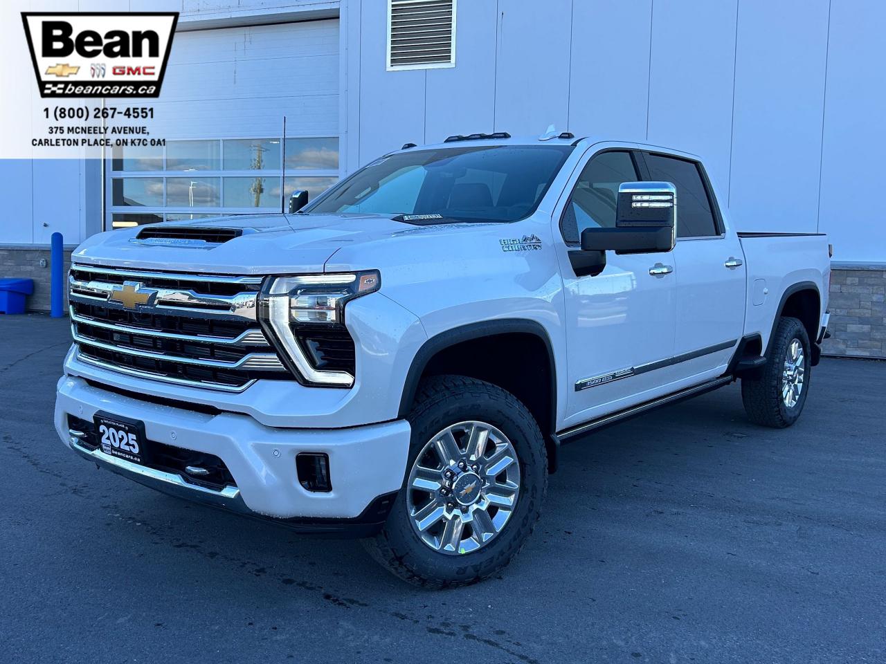 New 2025 Chevrolet Silverado 3500HD High Country DURAMAX 6.6L V8 WITH REMOTE START/ENTRY, SUNROOF, HEATED SEATS, HEATED STEERING WHEEL, VENTILATED SEATS, HITCH GUIDANCE WITH HITCH VIEW, HD SURROUND VISION for sale in Carleton Place, ON