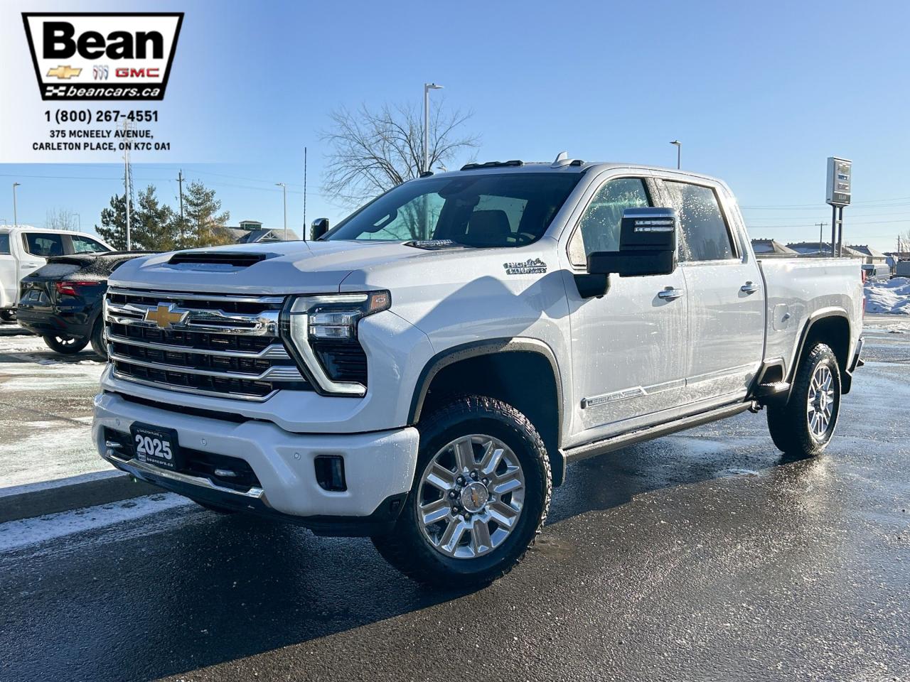 New 2025 Chevrolet Silverado 3500HD High Country DURAMAX 6.6L V8 WITH REMOTE START/ENTRY, SUNROOF, HEATED SEATS, HEATED STEERING WHEEL, VENTILATED SEATS, HITCH GUIDANCE WITH HITCH VIEW, HD SURROUND VISION for sale in Carleton Place, ON