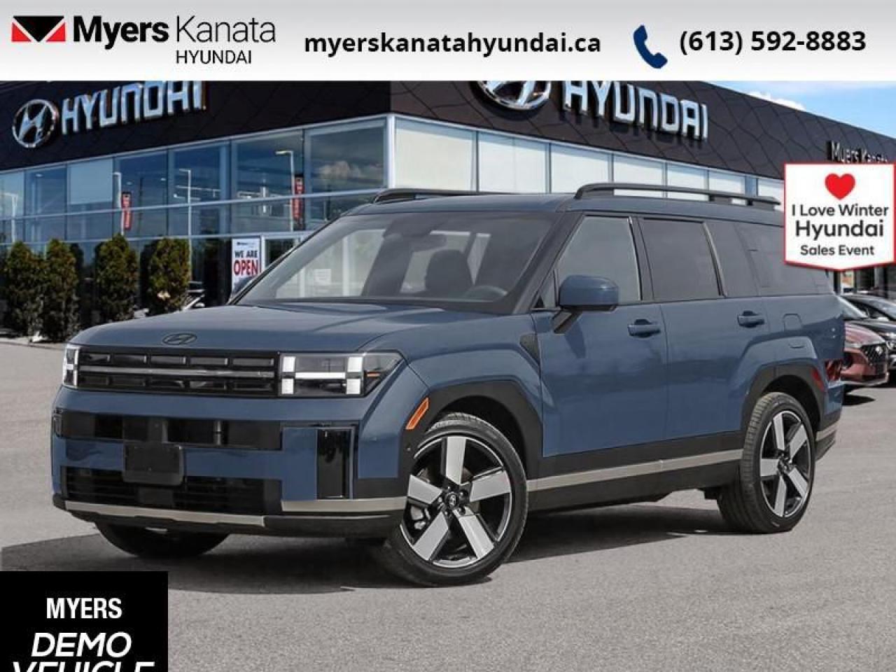 <br> <br>  Greetings. <br> <br><br> <br> This atlantis blu SUV  has an automatic transmission and is powered by a  277HP 2.5L 4 Cylinder Engine.<br> <br> Our Santa Fes trim level is Luxury.  This is a demonstrator vehicle driven by a member of our staff, so we can offer a great deal on it.<br><br> <br>To apply right now for financing use this link : <a href=https://www.myerskanatahyundai.com/finance/ target=_blank>https://www.myerskanatahyundai.com/finance/</a><br><br> <br/>    This vehicle may qualify for $500 Military Program Bonus. Eligible customers may qualify for the Hyundai 0.50% Loyalty Finance Rate Reduction - certain restrictions may apply. 5.99% financing for 96 months. <br> Buy this vehicle now for the lowest weekly payment of <b>$177.84</b> with $0 down for 96 months @ 5.99% APR O.A.C. ( Plus applicable taxes -  $2596 and licensing fees    ).  Incentives expire 2025-01-02.  See dealer for details. <br> <br>This vehicle is located at Myers Kanata Hyundai 400-2500 Palladium Dr Kanata, Ontario. <br><br> Come by and check out our fleet of 20+ used cars and trucks and 60+ new cars and trucks for sale in Kanata.  o~o