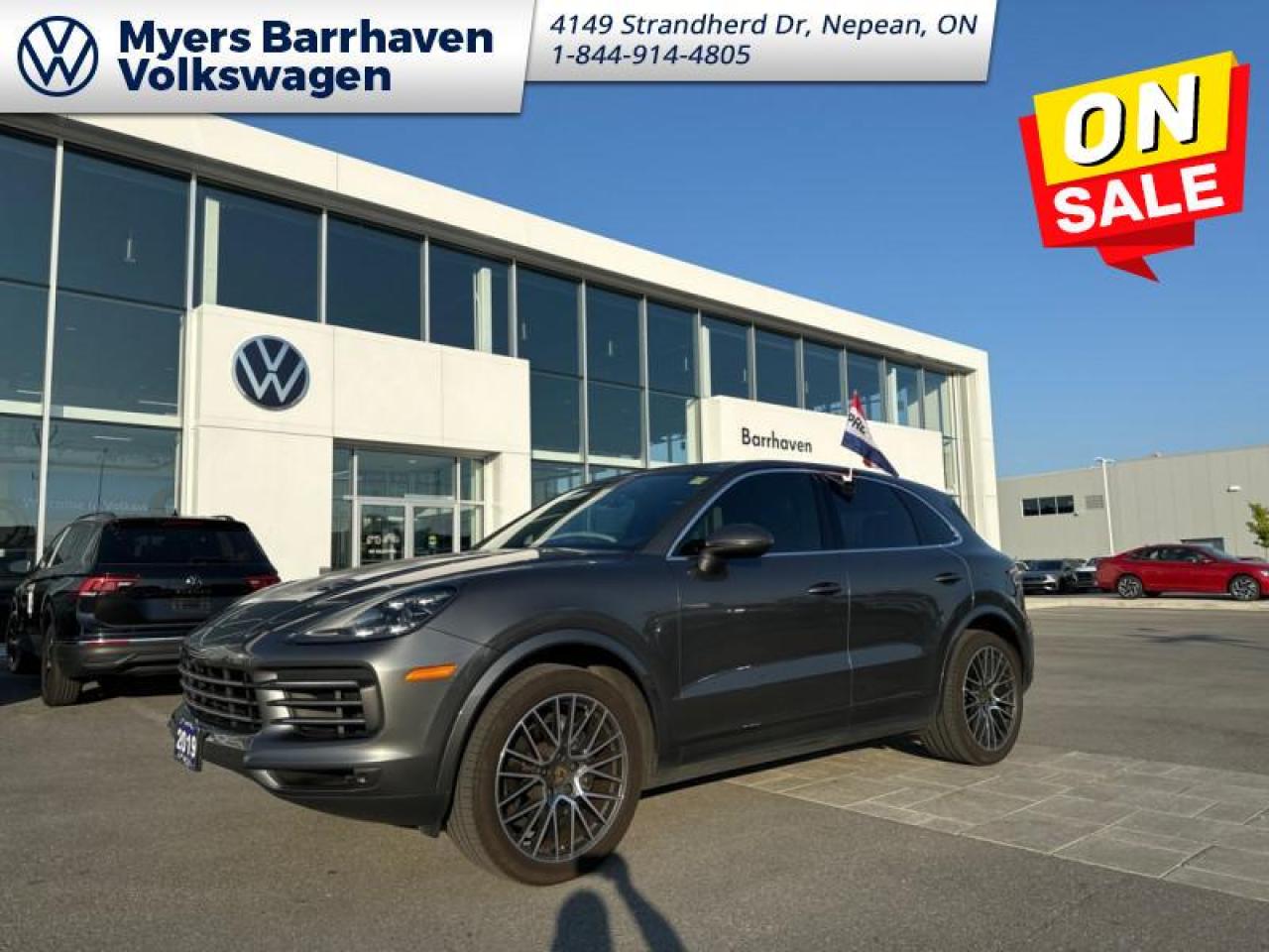 <b>Leather Interior!</b><br> <br>  SPECIAL!  Was $48498. Now $46998! $1500 discount until Nov 30!  <br> <br/>   The Cayenne perfectly closes the gap between a performance SUV and a truly off road capable SUV by adoption both these traits effortlessly. This  2019 Porsche Cayenne is for sale today in Nepean. <br> <br>More skilled and faster than ever, and with a newly designed streamlined cockpit, this 2019 Porsche Cayenne is breaking new grounds on multiple fields. Seating is as comfortable as ever, fitting five adults with ease, while the refreshed interior breathes new life in to the already vigorous SUV with unseen performance figures. This 2019 Porsche Cayenne is breaking records that, by the laws of physics, should not be broken by an SUV.This  SUV has 94,747 kms. Its  quarzite grey metallic in colour  . It has an automatic transmission and is powered by a  3.0L V6 24V GDI DOHC Turbo engine.  <br> <br> Our Cayennes trim level is AWD. A performance SUV in every sense of the words. This Porsche Cayenne comes extremely well equipped with options such as elegant aluminum wheels, heated side mirrors, front and rear fog lamps, power open and close tailgate, a powerful 10 speaker stereo mated to a 12.3 inch display, Bluetooth, HD radio, Sirius XM satellite radio, an integrated navigation system, power adjustable front bucket seats, Porsche connect plus internet access, cruise control, dual zone climate control, a garage door transmitter, partial leather seat trim, a refrigerated glove-box, front and rear parking sensors, a rear view camera and much more. This vehicle has been upgraded with the following features: Leather Interior. <br> <br>To apply right now for financing use this link : <a href=https://www.barrhavenvw.ca/en/form/new/financing-request-step-1/44 target=_blank>https://www.barrhavenvw.ca/en/form/new/financing-request-step-1/44</a><br><br> <br/><br> Buy this vehicle now for the lowest bi-weekly payment of <b>$359.44</b> with $0 down for 84 months @ 9.99% APR O.A.C. ((Plus applicable taxes and fees - Some conditions apply to get approved at the mentioned rate)     ).  See dealer for details. <br> <br>We are your premier Volkswagen dealership in the region. If youre looking for a new Volkswagen or a car, check out Barrhaven Volkswagens new, pre-owned, and certified pre-owned Volkswagen inventories. We have the complete lineup of new Volkswagen vehicles in stock like the GTI, Golf R, Jetta, Tiguan, Atlas Cross Sport, Volkswagen ID.4 electric vehicle, and Atlas. If you cant find the Volkswagen model youre looking for in the colour that you want, feel free to contact us and well be happy to find it for you. If youre in the market for pre-owned cars, make sure you check out our inventory. If you see a car that you like, contact 844-914-4805 to schedule a test drive.<br> Come by and check out our fleet of 30+ used cars and trucks and 110+ new cars and trucks for sale in Nepean.  o~o