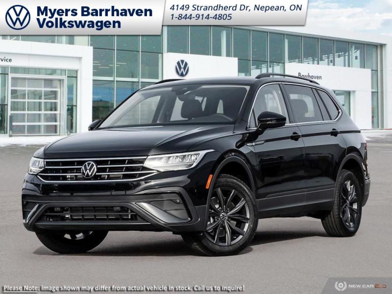 <b>Sunroof!</b><br> <br> <br> <br>  Designed with you in mind, this 2024 Tiguan does more than offer tons of tech, it makes it all easy to use. <br> <br>Whether its a weekend warrior or the daily driver this time, this 2024 Tiguan makes every experience easier to manage. Cutting edge tech, both inside the cabin and under the hood, allow for safe, comfy, and connected rides that keep the whole party going. The crossover of the future is already here, and its called the Tiguan.<br> <br> This deep black pearl SUV  has an automatic transmission and is powered by a  2.0L I4 16V GDI DOHC Turbo engine.<br> <br> Our Tiguans trim level is Comfortline. Stepping up to this Tiguan Comfortline rewards you with a power liftgate, mobile device wireless charging, adaptive cruise control, supportive heated synthetic leather-trimmed front seats, a heated leatherette-wrapped steering wheel, LED headlights with daytime running lights, and an upgraded 8-inch infotainment screen with SiriusXM satellite radio, Apple CarPlay, Android Auto, and a 6-speaker audio system. Additional features include front and rear cupholders, remote keyless entry with power cargo access, lane keep assist, lane departure warning, blind spot detection, front and rear collision mitigation, autonomous emergency braking, three 12-volt DC power outlets, remote start, a rear camera, and so much more. This vehicle has been upgraded with the following features: Sunroof. <br><br> <br>To apply right now for financing use this link : <a href=https://www.barrhavenvw.ca/en/form/new/financing-request-step-1/44 target=_blank>https://www.barrhavenvw.ca/en/form/new/financing-request-step-1/44</a><br><br> <br/>    5.99% financing for 84 months. <br> Buy this vehicle now for the lowest bi-weekly payment of <b>$300.22</b> with $0 down for 84 months @ 5.99% APR O.A.C. ( Plus applicable taxes -  $840 Documentation fee. Cash purchase selling price includes: Tire Stewardship ($20.00), OMVIC Fee ($12.50). (HST) are extra. </br>(HST), licence, insurance & registration not included </br>    ).  Incentives expire 2024-12-02.  See dealer for details. <br> <br> <br>LEASING:<br><br>Estimated Lease Payment: $269 bi-weekly <br>Payment based on 4.99% lease financing for 48 months with $0 down payment on approved credit. Total obligation $28,030. Mileage allowance of 16,000 KM/year. Offer expires 2024-12-02.<br><br><br>We are your premier Volkswagen dealership in the region. If youre looking for a new Volkswagen or a car, check out Barrhaven Volkswagens new, pre-owned, and certified pre-owned Volkswagen inventories. We have the complete lineup of new Volkswagen vehicles in stock like the GTI, Golf R, Jetta, Tiguan, Atlas Cross Sport, Volkswagen ID.4 electric vehicle, and Atlas. If you cant find the Volkswagen model youre looking for in the colour that you want, feel free to contact us and well be happy to find it for you. If youre in the market for pre-owned cars, make sure you check out our inventory. If you see a car that you like, contact 844-914-4805 to schedule a test drive.<br> Come by and check out our fleet of 30+ used cars and trucks and 90+ new cars and trucks for sale in Nepean.  o~o