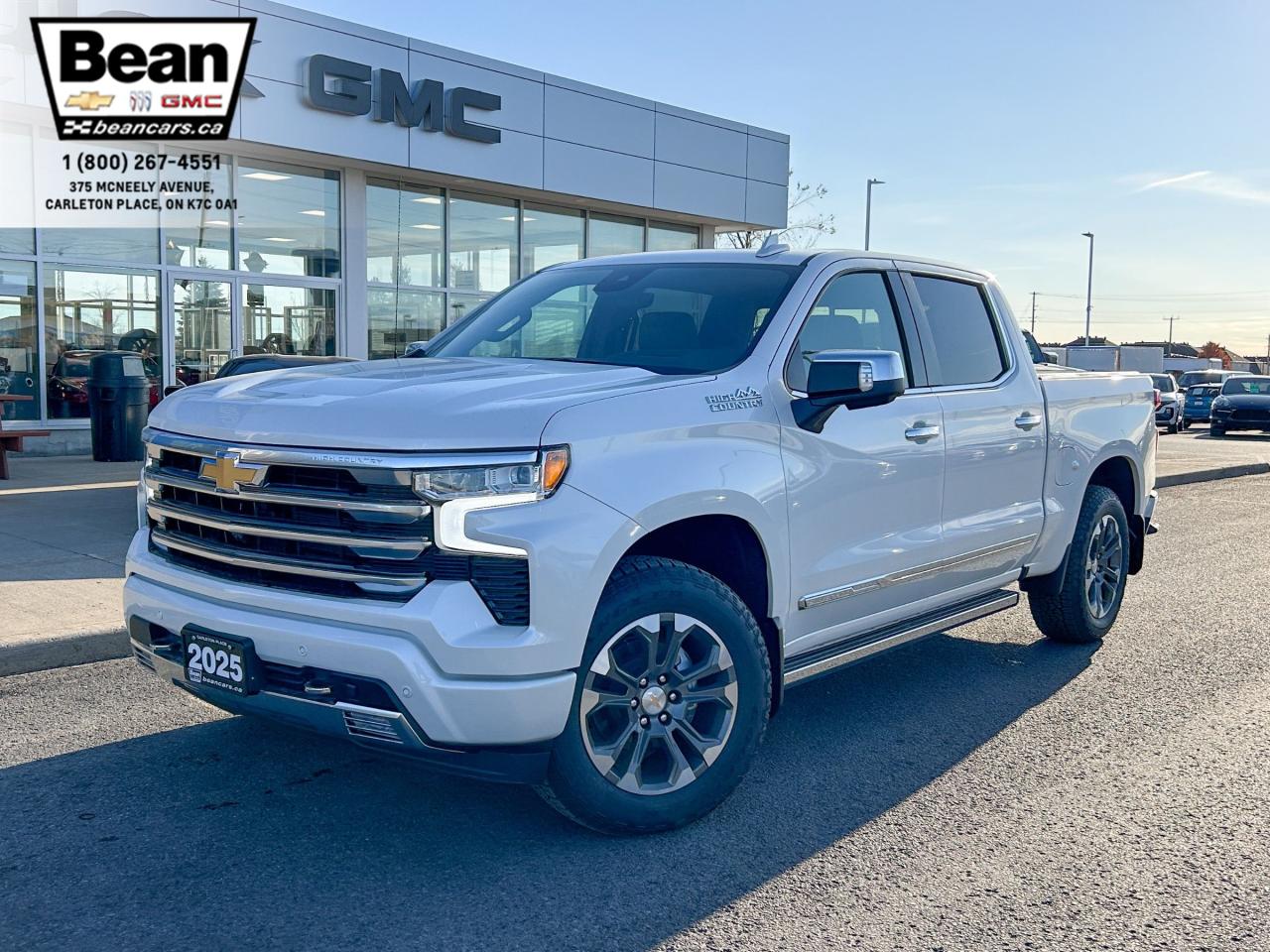 New 2025 Chevrolet Silverado 1500 High Country 5.3L V8 WITH REMOTE START/ENTRY, HEATED SEATS, HEATED STEERING WHEEL, VENTILATED SEATS, SUNROOF, HD SURROUND VISION for sale in Carleton Place, ON