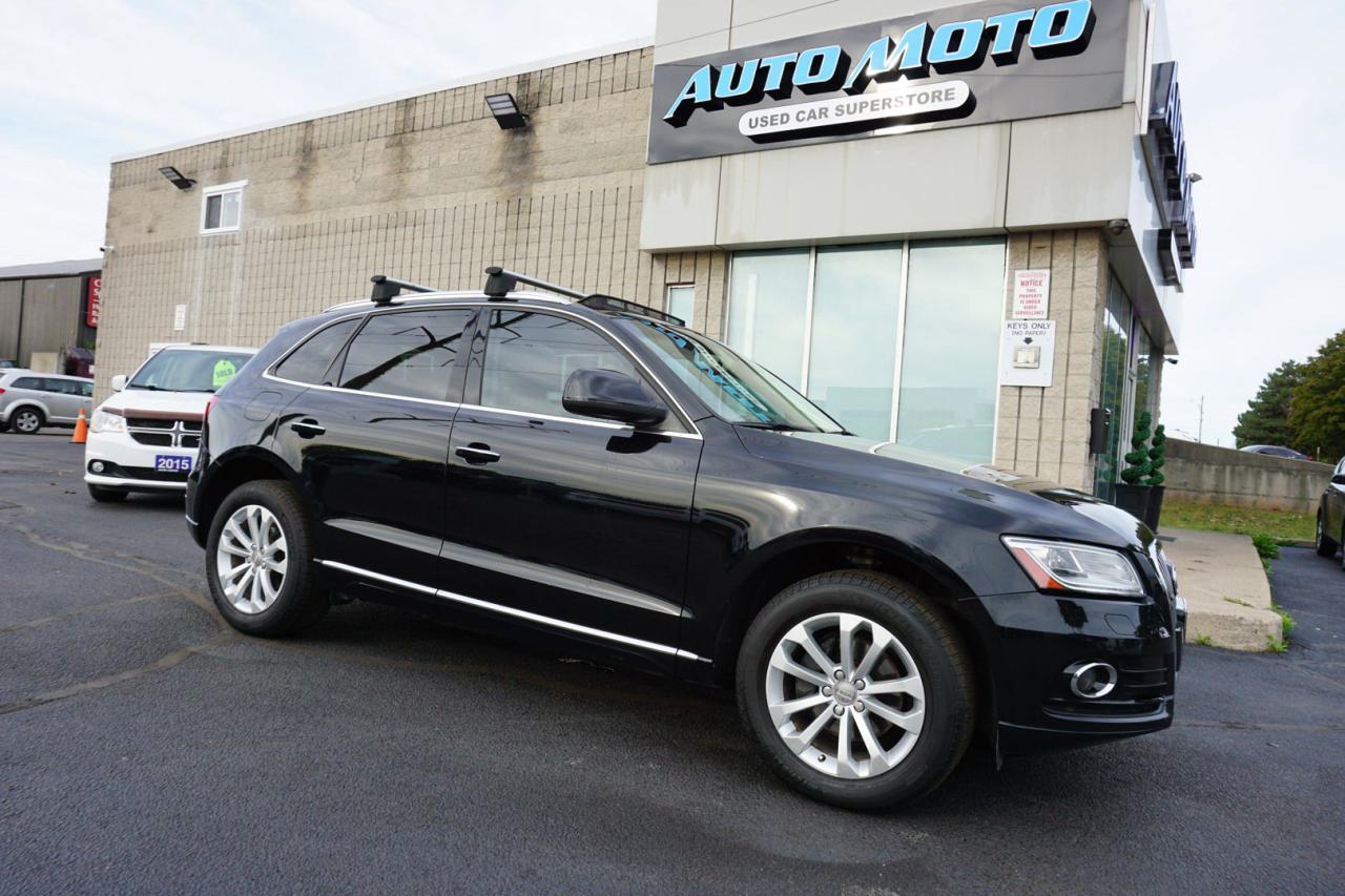 <div>*40 DETAILED SERVICE RECORDS*LOCAL ONTARIO CAR*CERTIFIED* <span>Very Clean Audi Q5 Technik Package 2.0L TURBO 4Cyl Quattro AWD with Automatic Transmission. Black on Beige Leather Interior. Fully Loaded with: Power Windows, Power Locks, Power Heated Mirrors, CD/AUX, Fog lights, AC, Alloys, Heated Leather Front and Rear Seats, Back Up Camera, Front and Reverse Parking Sensors, Keyless Entry, Steering Mounted Controls, Dual Power Front Seats, Power Tail Gate, Bluetooth, Roof Rack,</span><span> Navigation System, Back Up Camera, Push to Start, and ALL THE POWER OPTIONS!!</span></div><br /><div><span>-------------------------------------------------</span><br></div><br /><div><span>Financing options are available start from 6.99% with $0 Down payment O.A.C.</span><br><span>-------------------------------------------------</span><br><span>SAFETY CERTIFICATION INCLUDED*** Vehicle comes with: Safety Certification, and Car Fax Report ALL INCLUDED!! At no extra cost to you!! Dont miss this opportunity to own a high-quality, pre-owned vehicle. </span><br><span>-------------------------------------------------</span><br><br><span>Additionally, our vehicles qualify for up to 4 years of extended warranty. Please speak to your sales representative for more information.</span><br><span>-------------------------------------------------</span><br><span>We are open Monday to Saturday from 10am - 6pm, Sundays Closed.</span><br><span>-------------------------------------------------</span><br><br><span>We also welcome trade-ins, with on-site buyers available to estimate your vehicle on the same day.</span><br><span>-------------------------------------------------</span><br><br><span>Visit us at 3219 Harvester Road, Burlington, L7N 3N8 or call us at Nine O Five-281-2255 for more information.</span><br><span>------------------------------------------------</span><br><span>Check our inventory at www automotoinc ca</span><span><br></span><br></div>