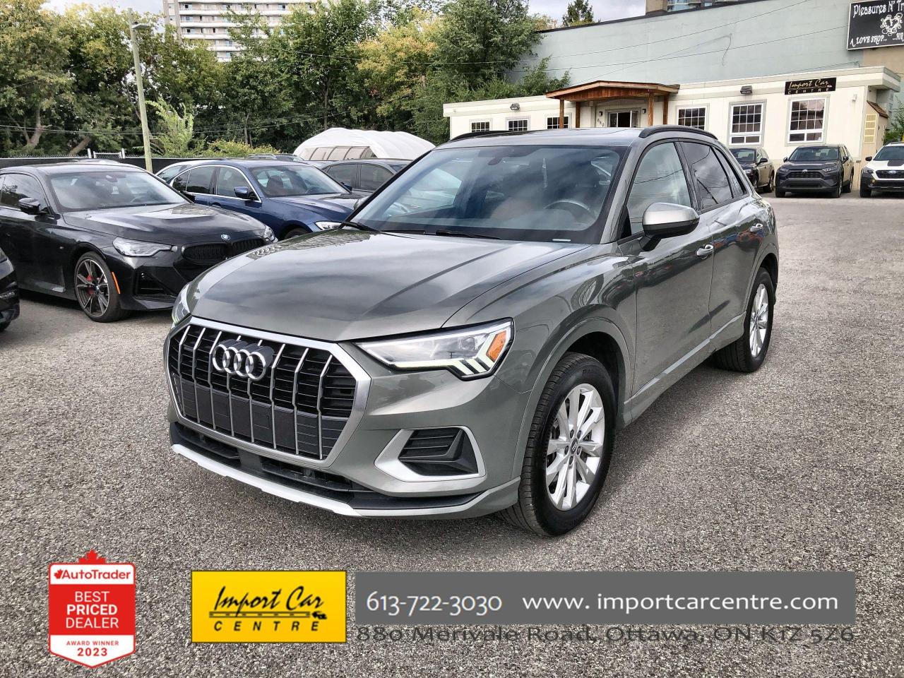 Used 2020 Audi Q3 45 Komfort LEATHER, PANO. ROOF, HTD. SEATS, BK.CAM for sale in Ottawa, ON