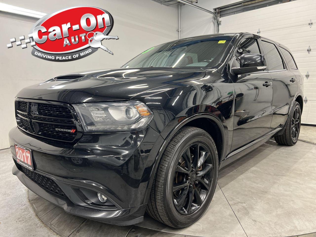 LOADED ALL-WHEEL DRIVE R/T WITH 360HP/390LB-FT TORQUE 5.7L HEMI, BLACKTOP GROUP, PREMIUM SUNROOF AND 2ND ROW CAPTAINS CHAIRS!! Red leather, heated/cooled front & heated 2nd row seats, heated steering, premium 20-inch black alloys, 8.4-inch touchscreen w/ navigation, backup camera w/ rear park sensors, remote start, paddle shifters, power seats w/ driver memory, power liftgate, dual-zone climate control w/ rear A/C, rain-sensing wipers, automatic headlights w/ auto highbeams, tow package (7,200lb capacity), auto-dimming rearview mirror, garage door opener, keyless entry w/ push start, Bluetooth, cruise control and Sirius XM!