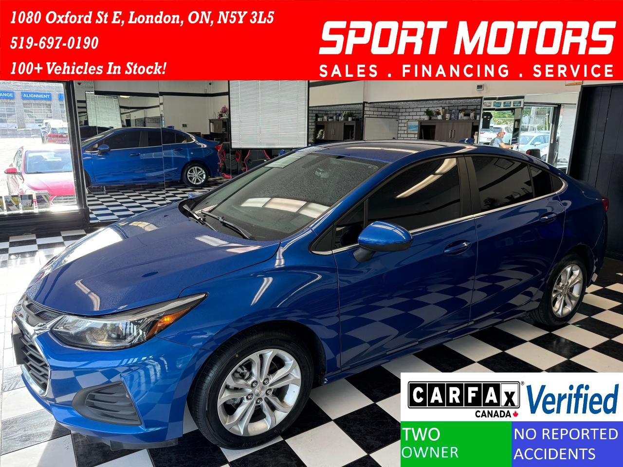 Used 2019 Chevrolet Cruze LT+New Tires+Remote Start+Blind Spot+CLEAN CARFAX for sale in London, ON