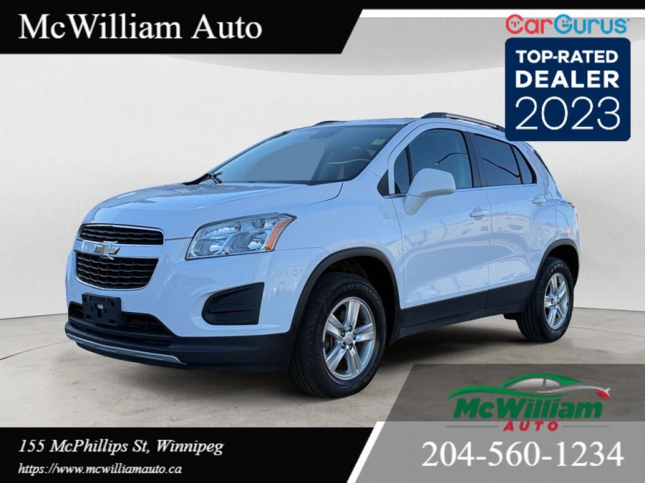 <br>Check out this 2013 Chevrolet Trax LT w/1LT AWD! With zero accidents, low mileage, and a great price, this SUV is a fantastic find. The white exterior and stylish interior make it a standout choice. Dont miss out on this reliable and spacious ride! <br><br> At McWilliam Auto we pride ourselves on being the number 1 priced dealer in Manitoba. Our key focus is ensuring the quality of our vehicles are top notch while maintaining an excellent price. McWilliam auto is best known for being a changer of todays in.car market.in. The number one, no hassle price, makes buyers get the right price no matter if you know or dont know todays car market. Our in.1 price.in. policy ensures all customers get the best possible price. Yes you heard it right, 1 price is the best price!<br><br> Our lot is always full of great options no matter what your needs are, with over 100 quality pre-owned vehicles in stock we got you covered! If you are in the market for a Truck, SUV, Van or Sedan and are looking for quality at a great price then look no further and call today, One of our Knowledgeable and dedicated Sales people will steer you in the right direction. <br><br> We also offer the best priced Premium warranties and seamless onsite financing here to improve your buying experience. Our Finance manager is the best in the Business! working quickly and diligently to secure you affordable financing is our specialty. Give us a call and get pre approved today!<br><br>DEALER PERMIT #4611<br><br>Call today: 204-560-1234<br><br>Visit us TODAY at 155 McPhillips St, Winnipeg, MB <br><br>Website: www.mcwiliamauto.ca<br><br>Email: winnipegcar@gmail.com<br><br>Click here to get pre approved:<br><br>https://www.mcwilliamauto.ca/car-loan-application/<br><br> <br><br> <br><br> IMPORTANT DISCLAIMER : <br><br> <br><br>This vehicle is a used vehicle, all the features and information may not be accurate from the descriptions above, please check the actual vehicle for the actual information.