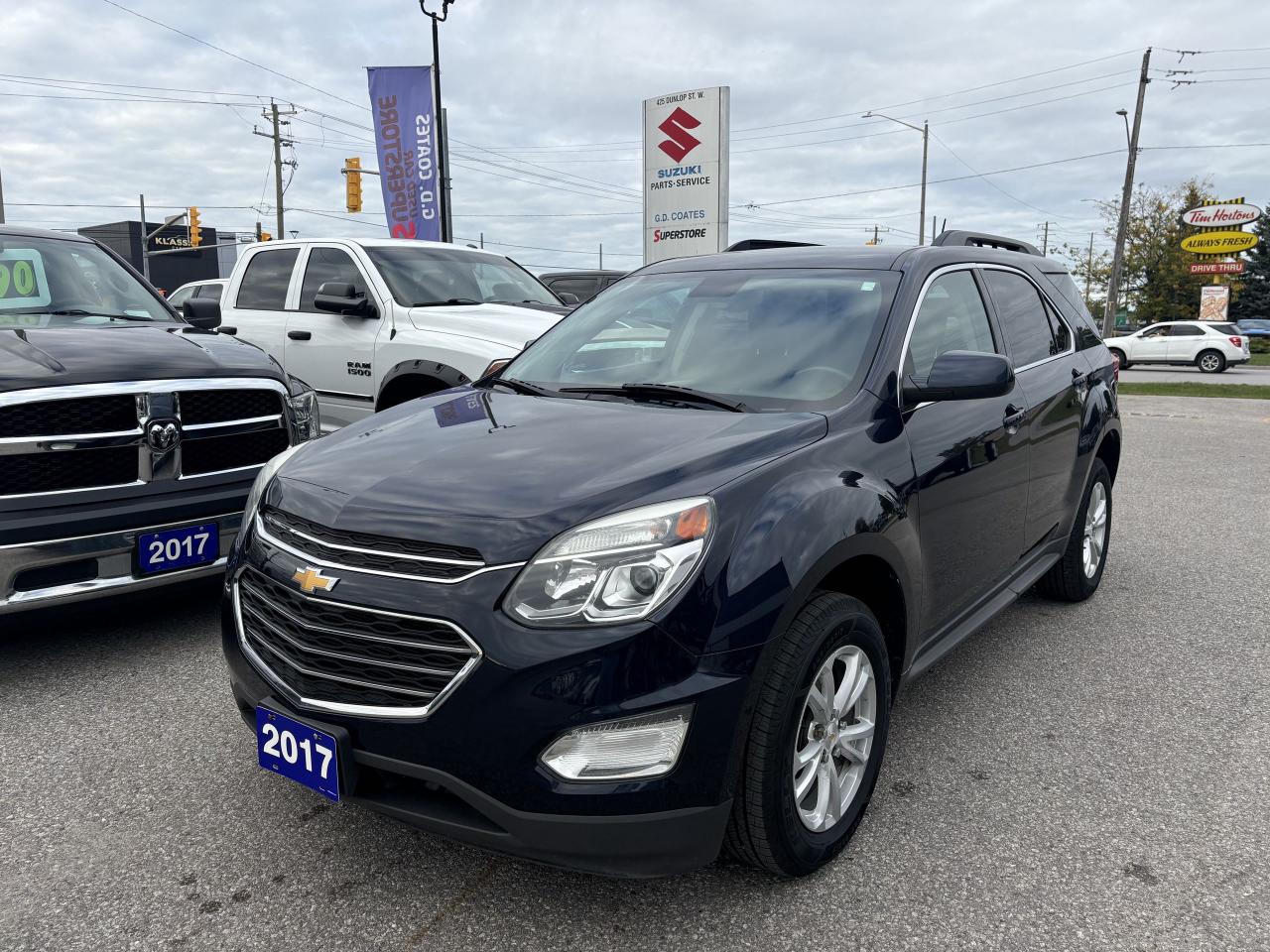 The 2017 Chevrolet Equinox LT AWD is a reliable and versatile SUV that is sure to impress. This well-equipped vehicle boasts convenient features such as Bluetooth connectivity, a backup camera, and heated seats to make your driving experience comfortable and connected. With its all-wheel drive capability, you can confidently tackle any road conditions. The sleek design and spacious interior make it a perfect choice for families and adventurers alike. Experience the ultimate combination of style and functionality with the 2017 Chevrolet Equinox LT AWD. Dont miss out on the opportunity to own this amazing vehicle and elevate your driving experience. Get behind the wheel and feel the power and smoothness of this exceptional SUV. Upgrade your ride and take on new adventures with the 2017 Chevrolet Equinox LT AWD.

G. D. Coates - The Original Used Car Superstore!
 
  Our Financing: We have financing for everyone regardless of your history. We have been helping people rebuild their credit since 1973 and can get you approvals other dealers cant. Our credit specialists will work closely with you to get you the approval and vehicle that is right for you. Come see for yourself why were known as The Home of The Credit Rebuilders!
 
  Our Warranty: G. D. Coates Used Car Superstore offers fully insured warranty plans catered to each customers individual needs. Terms are available from 3 months to 7 years and because our customers come from all over, the coverage is valid anywhere in North America.
 
  Parts & Service: We have a large eleven bay service department that services most makes and models. Our service department also includes a cleanup department for complete detailing and free shuttle service. We service what we sell! We sell and install all makes of new and used tires. Summer, winter, performance, all-season, all-terrain and more! Dress up your new car, truck, minivan or SUV before you take delivery! We carry accessories for all makes and models from hundreds of suppliers. Trailer hitches, tonneau covers, step bars, bug guards, vent visors, chrome trim, LED light kits, performance chips, leveling kits, and more! We also carry aftermarket aluminum rims for most makes and models.
 
  Our Story: Family owned and operated since 1973, we have earned a reputation for the best selection, the best reconditioned vehicles, the best financing options and the best customer service! We are a full service dealership with a massive inventory of used cars, trucks, minivans and SUVs. Chrysler, Dodge, Jeep, Ford, Lincoln, Chevrolet, GMC, Buick, Pontiac, Saturn, Cadillac, Honda, Toyota, Kia, Hyundai, Subaru, Suzuki, Volkswagen - Weve Got Em! Come see for yourself why G. D. Coates Used Car Superstore was voted Barries Best Used Car Dealership!