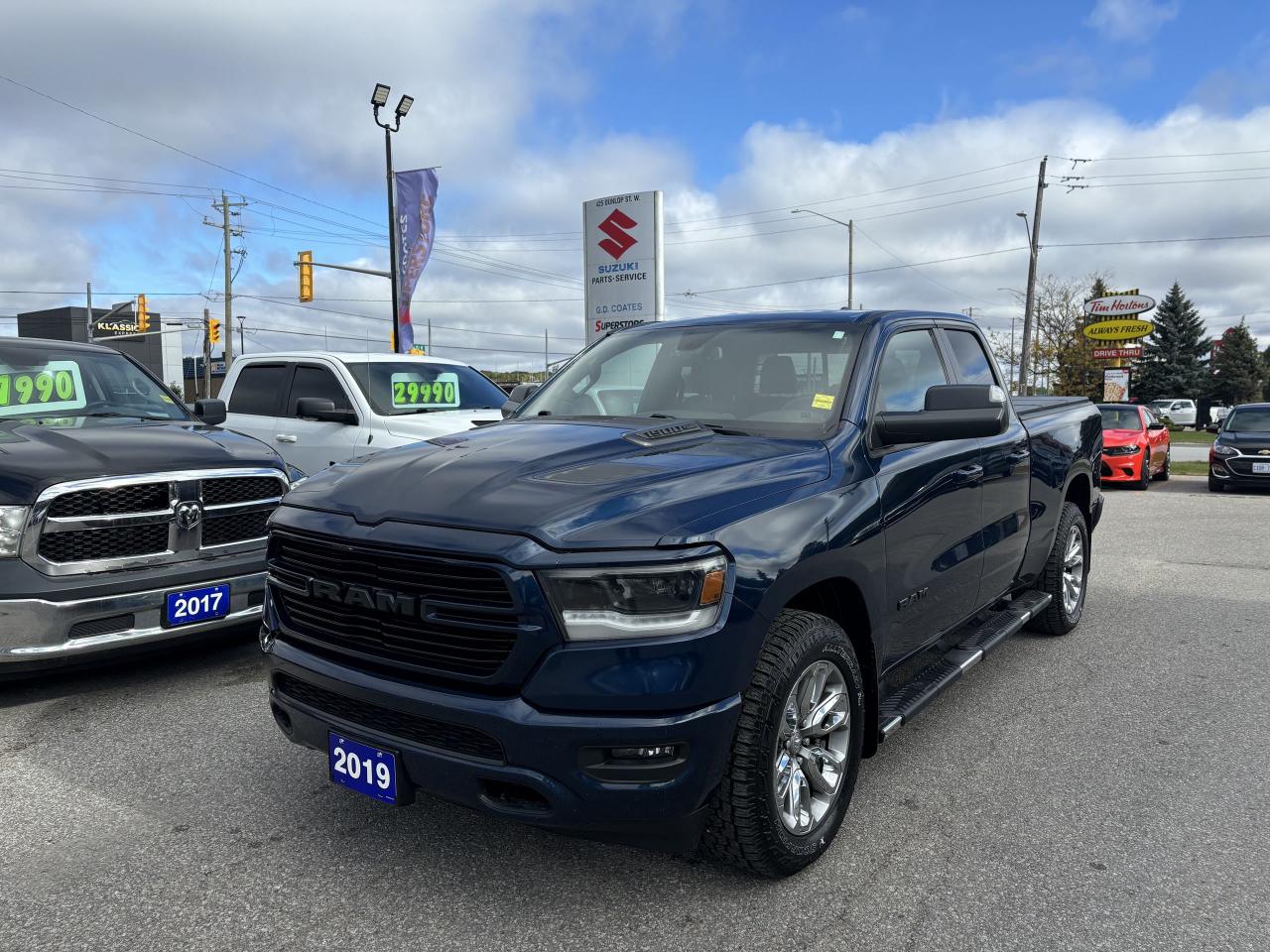 Used 2019 RAM 1500 Sport Quad Cab 4x4 ~Leather ~Heated Wheel ~20's for sale in Barrie, ON