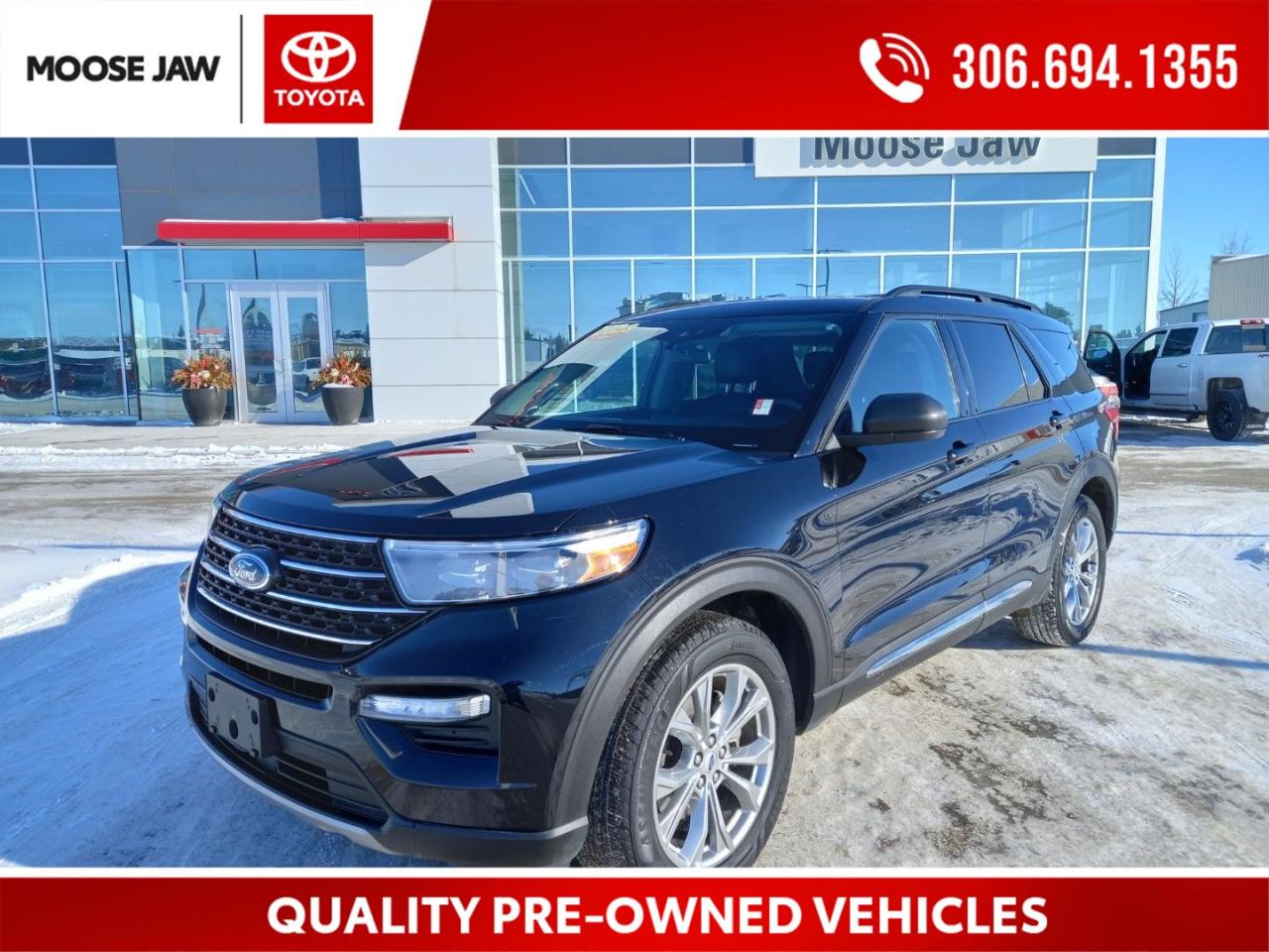 Used 2023 Ford Explorer XLT 2.3L 4CYL 300 HP WITH 4 WHEEL DRIVE 10 SPEED AUTOMATIC, 8 PASSENGER LEATHER HEATED SEATING, PANORAMI for sale in Moose Jaw, SK