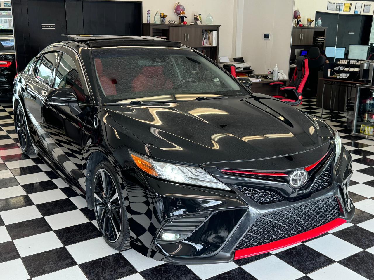 2018 Toyota Camry XSE+Red Leather+New Tires+Brakes+BSM+Roof+LaneKeep Photo75