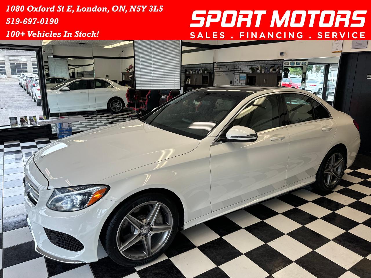 Used 2017 Mercedes-Benz C-Class C300 4MATIC+Roof+Camera+New Tires+Heated Steering for sale in London, ON