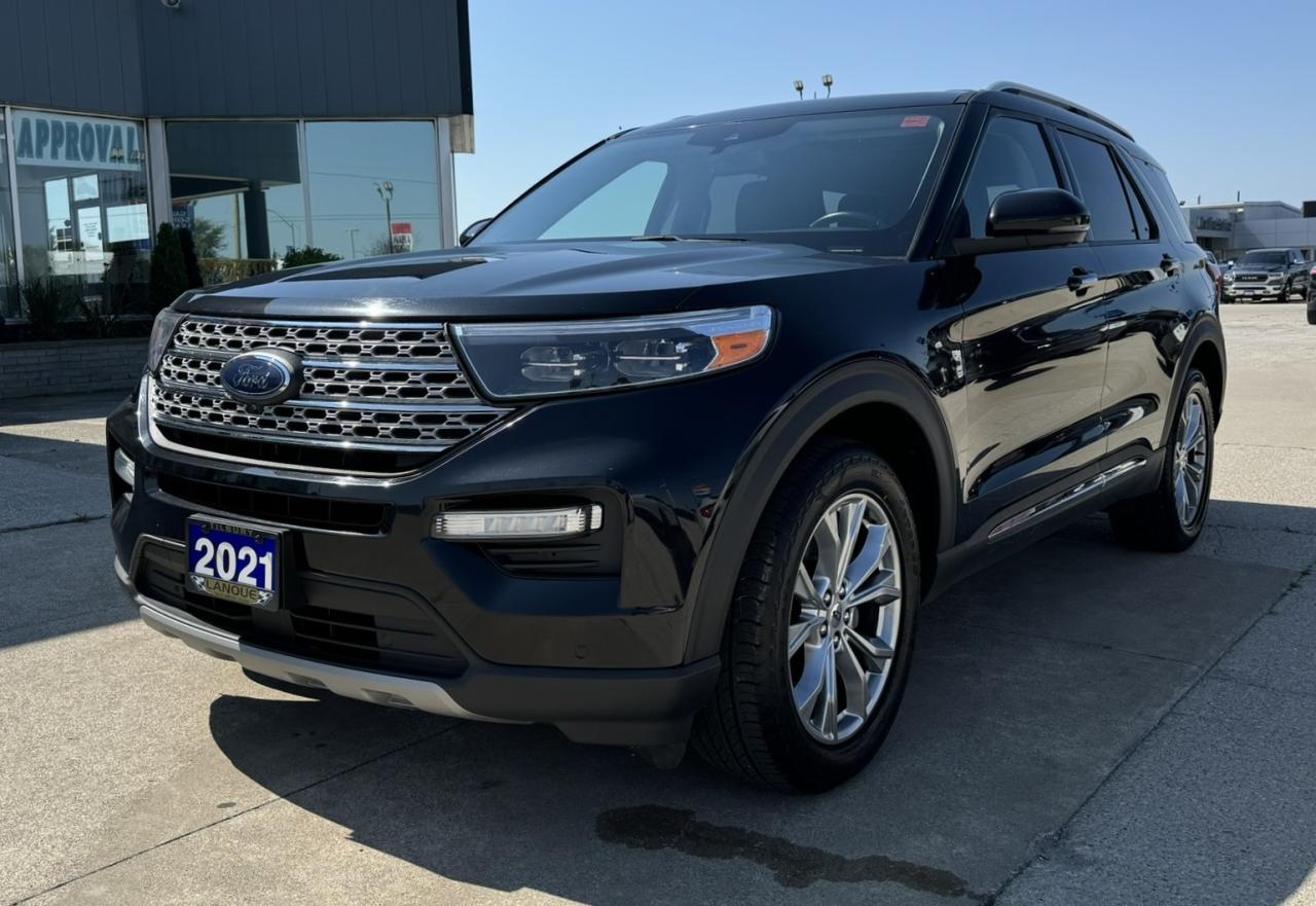 <p style=text-align: center;><span style=font-size: 18pt;><strong>2021 FORD EXPLORER LIMITED 4WD</strong></span></p><p style=text-align: center;><span style=font-size: 18pt;><strong>2.3L ECOBOOST® I-4 ENGINE W/ AUTO START-STOP TECHNOLOGY</strong></span></p><p style=text-align: center;><span style=font-size: 14pt;>270 HORSEPOWER | 310 LB-FT OF TORQUE</span></p><p style=text-align: center;><span style=font-size: 14pt;>8.7L/100KM HIGHWAY | 11.8L/100KM CITY | 10.2L/100KM COMBINED</span></p><p style=text-align: center;><span style=font-size: 18pt;><strong>10-SPEED AUTOMATIC TRANSMISSION</strong></span></p><p style=text-align: center;><span style=font-size: 18pt;><strong>20 PREMIUM PAINTED ALUMINUM WHEELS</strong></span></p><p style=text-align: center;> </p><p style=text-align: center;> </p><p style=text-align: center;><strong><span style=font-size: 14pt;>MECHANICAL </span></strong></p><p style=text-align: center;><span style=font-size: 14pt;>4-wheel disc Anti-Lock Brake System (ABS), Active grille shutters, Compact spare wheel and tire, EcoCoach efficient driving assistant, Electric power-assisted steering, Electronic parking brake, Intelligent Oil-Life Monitor, Rotary gear shift dial, 3.58 non-limited-slip rear axle, 68L fuel tank, </span></p><p style=text-align: center;><strong><span style=font-size: 14pt;>CONNECTIVITY &  ENTERTAINMENT</span></strong></p><p style=text-align: center;><span style=font-size: 14pt;>FordPass™ Connect1 with 4G LTE Wi-Fi hotspot capability, SiriusXM capable, SYNC® 3 with 8 LCD capacitive touchscreen in center stack, B&O Sound System with 12 speakers and HD Radio™ Technology, 911 Assist, AppLink, Apple CarPlay® compatibility, Android Auto™ compatibility, and 2 smart-charging USB ports</span></p><p style=text-align: center;><strong><span style=font-size: 14pt;>COMFORT & CONVENIENCE</span></strong></p><p style=text-align: center;><span style=font-size: 14pt;>1st- and 2nd-row carpeted floor mats, 1st-row bucket seats and full center console with armrest and storage, 3rd-row 50/50 split fold-flat seat, Cargo tie-down hooks (4) and cargo net hooks (4), Cupholders (10), Easy Fuel® capless fuel filler, Particulate air filter, 6.5 LCD productivity screen in the instrument cluster, 2nd-row captain’s chairs with E-Z Entry and step-over center floor console, Intelligent Access with push-button start, Leather-wrapped steering wheel, Perimeter alarm, Heated steering wheel, Remote Start System, 2nd-row heated outboard seat, 2nd-row sunblind, 12V powerpoints (3), 110V/150W AC power outlet, dual 2nd-row smart-charging USB ports, and a wireless charging pad, Ambient lighting, Auto-dimming rearview mirror, Hands-free, foot-activated liftgate, Heated and ventilated front seats, 10-way power driver seat with memory, and 8-way power front-passenger seat, PowerFold® 3rd-row seat, Power-tilt/-telescoping steering column, Universal garage door opener, Power-folding, power, heated sideview mirrors with autofold, LED turn signal indicators, security approach lamps, and memory, Twin panel moonroof</span></p><p style=text-align: center;><strong><span style=font-size: 14pt;>SAFETY & SECURITY </span></strong></p><p style=text-align: center;><span style=font-size: 14pt;>Personal Safety System™ for driver and front passenger, includes dual-stage front airbags, safety belt pretensioners,  safety belt energy-management retractors, safety belt usage sensors, driver’s seat position sensor, crash severity sensor, restraint control module and Front-Passenger Sensing System, AdvanceTrac® with RSC® (Roll Stability Control™) and Curve Control, Child-safety rear door locks, Driver’s knee airbag, Front-seat side airbags, Glove-box-door-integrated knee airbag, Individual Tire Pressure Monitoring System (excludes spare), Remote Keyless Entry System, Safety Canopy® System with side-curtain airbags and rollover sensor, SecuriLock® Passive Anti-Theft System, SOS Post-Crash Alert System™</span></p><p style=text-align: center;><strong><span style=font-size: 14pt;>FORD CO-PILOT360™ TECHNOLOGY</span></strong></p><p style=text-align: center;><span style=font-size: 14pt;>Auto Hold, Autolamp (Automatic On/Off Headlamps) with Rainlamp, Ford Co-Pilot360: Pre-Collision Assist with Automatic Emergency Braking (AEB); BLIS® (Blind Spot Information System) with Cross-Traffic Alert; Lane-Keeping System; Auto High-Beam Headlamps; and Rear View Camera, Hill Start Assist, Post-Collision Braking, Reverse Sensing System, Intelligent Adaptive Cruise Control with Stop-and-Go, Lane Centering, and Speed Sign Recognition; Evasive Steering Assist; and Voice-Activated Touchscreen Navigation System with pinch-to-zoom capability, 360-Degree Camera with Split-View Display and washer, Forward Sensing System, Rain-Sensing Windshield Wipers, Side-Wind Stabilization, Trailer Sway Control, Power liftgate, Power locks with autolock and autounlock, Power windows with 1st-row one-touch-up/-down feature, Rear-window defroster, Speed-sensitive, variable-intermittent windshield wipers with washer; 2-speed rear wiper with washer, Steering wheel-mounted cruise, audio and cluster controls, Tri-zone electronic automatic temperature control with auxiliary rear controls</span></p><p style=text-align: center;><strong><span style=font-size: 14pt;>APPEARANCE</span></strong></p><p style=text-align: center;><span style=font-size: 14pt;>Black bodyside cladding, Black wheel-lip moldings, Configurable daytime running lamps, LED headlamps and taillamps, Privacy glass on all rear windows, Black mesh grille insert with chrome bars, body-color door handles, black roof-rack side rails, and chrome bodyside cladding inserts and liftgate appliqué, LED signature lighting, SecuriCode™ invisible keypad, LED fog lamps, High-gloss black sideview mirror caps</span></p><p style=text-align: center;> </p><p style=text-align: center;> </p><p style=text-align: center;> </p><p style=box-sizing: border-box; margin-bottom: 1rem; margin-top: 0px; color: #212529; font-family: -apple-system, BlinkMacSystemFont, Segoe UI, Roboto, Helvetica Neue, Arial, Noto Sans, Liberation Sans, sans-serif, Apple Color Emoji, Segoe UI Emoji, Segoe UI Symbol, Noto Color Emoji; font-size: 16px; background-color: #ffffff; text-align: center; line-height: 1;><span style=box-sizing: border-box; font-family: arial, helvetica, sans-serif;><span style=box-sizing: border-box; font-weight: bolder;><span style=box-sizing: border-box; font-size: 14pt;>Here at Lanoue/Amfar Sales, Service & Leasing in Tilbury, we take pride in providing the public with a wide variety of High-Quality Pre-owned Vehicles. We recondition and certify our vehicles to a level of excellence that exceeds the Status Quo. We treat our Customers like family and provide the highest level of service from Start to Finish. If you’d like a smooth & stress-free car shopping experience, give one of our Sales Associates a call at 1-844-682-3325 to help you find your next NEW-TO-YOU vehicle!</span></span></span></p><p style=box-sizing: border-box; margin-bottom: 1rem; margin-top: 0px; color: #212529; font-family: -apple-system, BlinkMacSystemFont, Segoe UI, Roboto, Helvetica Neue, Arial, Noto Sans, Liberation Sans, sans-serif, Apple Color Emoji, Segoe UI Emoji, Segoe UI Symbol, Noto Color Emoji; font-size: 16px; background-color: #ffffff; text-align: center; line-height: 1;><span style=box-sizing: border-box; font-family: arial, helvetica, sans-serif;><span style=box-sizing: border-box; font-weight: bolder;><span style=box-sizing: border-box; font-size: 14pt;>Although we try to take great care in being accurate with the information in this listing, from time to time, errors occur. The vehicle is priced as it is physically equipped. Minor variances will not effect pricing. Please verify the vehicle is As Expected when you visit. Thank You!</span></span></span></p>