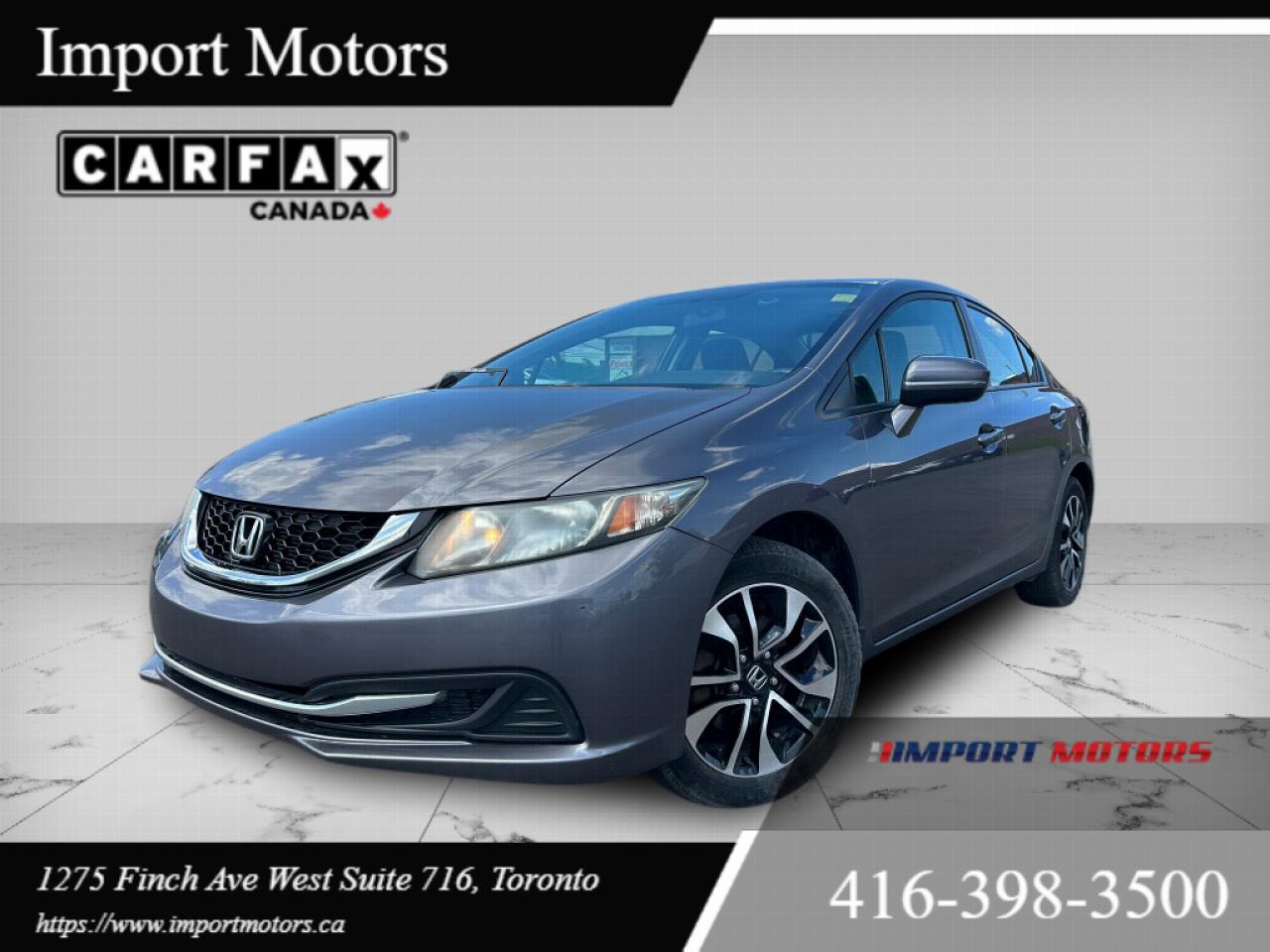 Used 2014 Honda Civic Sedan EX MANUAL SUNROOF BACKUP CAMERA ACCIDENT FREE for sale in North York, ON