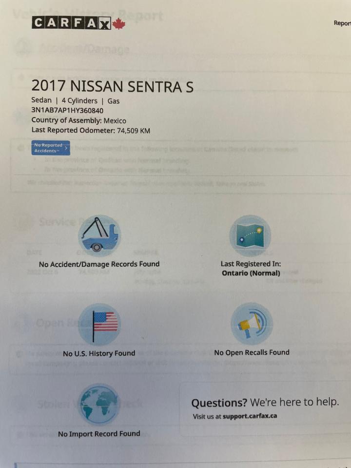 2017 Nissan Sentra 4dr Sdn AUTO SV NO ACCIDENT B-TOOTH CAMERA H-SEAT Photo3