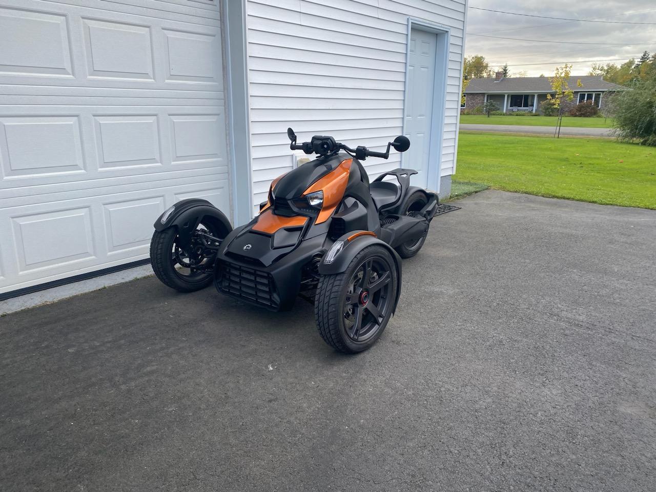 <p>Excellent condition,financing available,fully automatic with reverse,rear passenger seat mount,real cool bike<br /><br />$10,500<br />Year    2022<br />Make    Can Am<br />Model    RYKER 600 ACE<br />Mileage    10100 km<br />Engine    600 cc<br />Color    Orange and Black<br />Fuel System    fuel injected<br />Cooling System    liquid cooled</p>