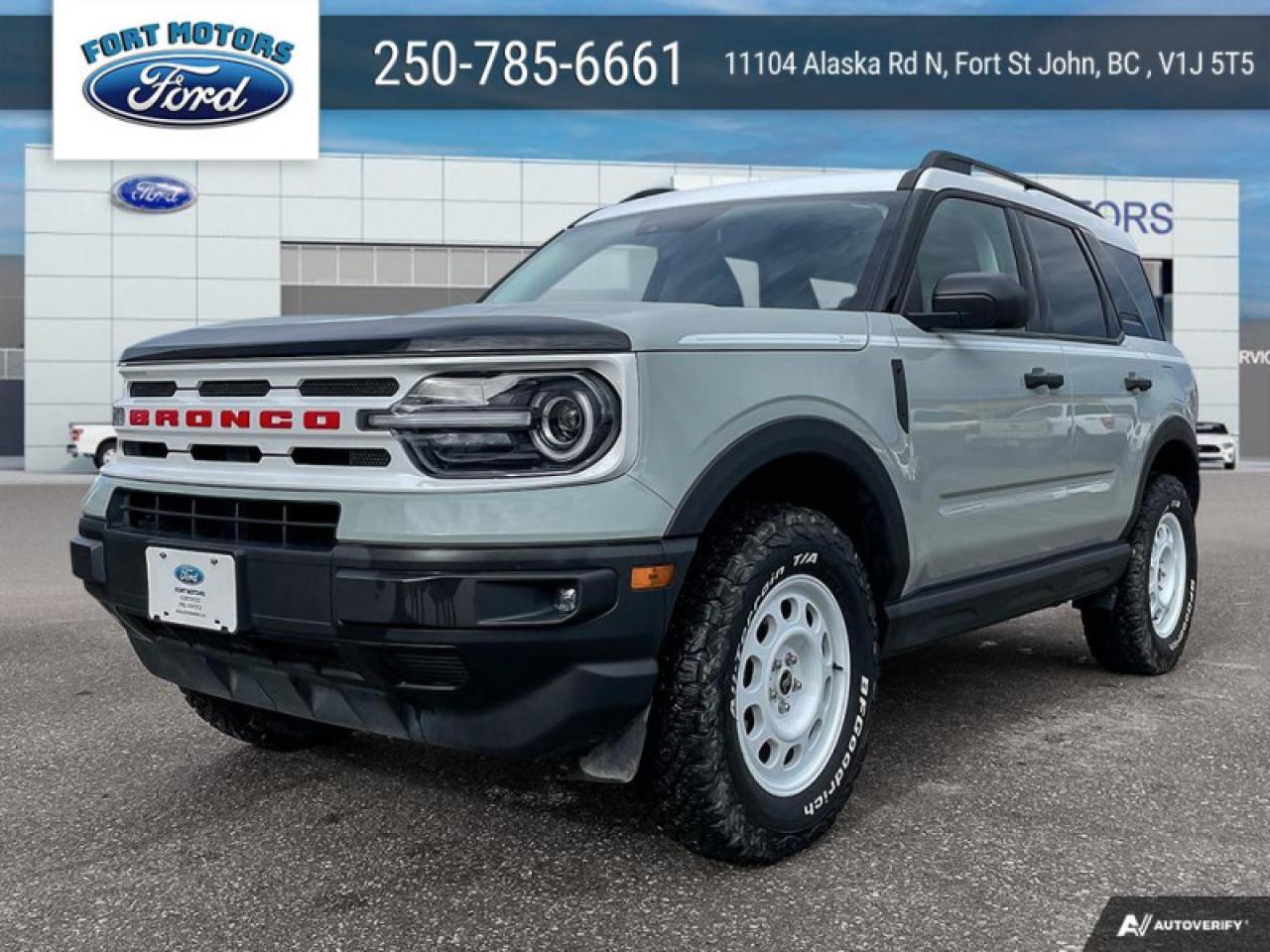 Used 2023 Ford Bronco Sport Heritage  - Low Mileage for sale in Fort St John, BC