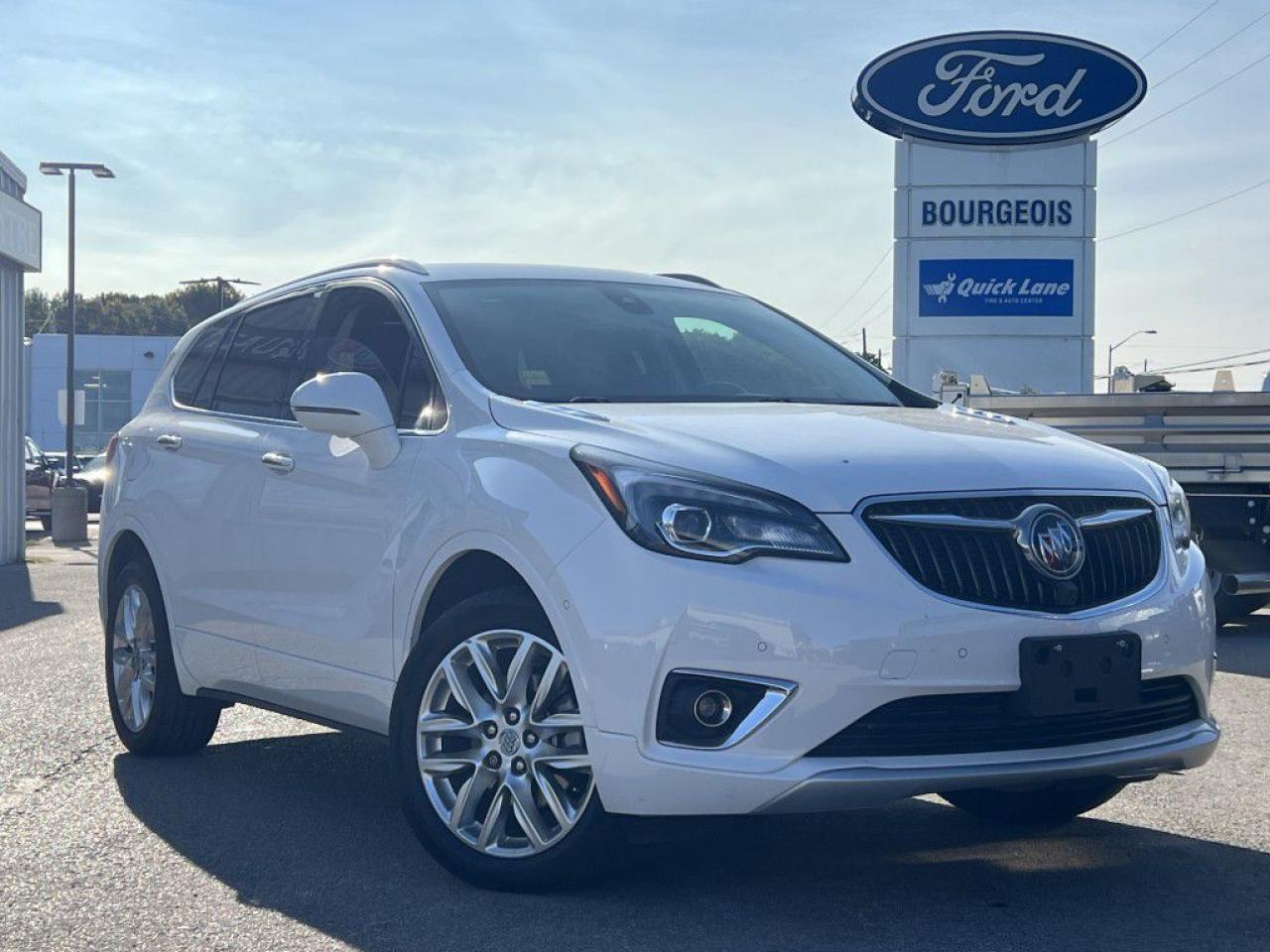 <b>Low Mileage, Navigation,  Cooled Seats,  Heads Up Display,  Leather Seats,  Heated Seats!</b><br /> <br />  Compare at $29865 - Our Price is just $28995! <br /> <br />   With a stylish cabin and a roomy back seat, this Buick Envision quietly isolates you from the road. This  2020 Buick Envision is for sale today in Midland. <br /> <br />Your sense of luxury has been set in motion with this 2020 Buick Envision. Responsive performance, intelligent innovations, and a thoughtfully crafted interior ensure that this Envision is a joy to drive, and a joy to share. For the next step in luxury crossovers, look no further than this 2020 Buick Envision. This low mileage  SUV has just 49,754 kms. It's  summit white in colour  . It has an automatic transmission and is powered by a  252HP 2.0L 4 Cylinder Engine.  This unit has some remaining factory warranty for added peace of mind. <br /> <br /> Our Envision's trim level is Premium II. This top shelf Premium II trim has it all! This amazing trim adds navigation, cooled front seats, a head up display, automatic parking assistance, wireless charging, manual thigh support adjustment, and IntelliBeam to the amazing Premium features like lane keep assist with lane departure warning, following distance indicator, forward collision alert, vibrating safety alert seat, Bose premium sound system, automatic rain sensing wipers, LED headlamps, and a 110V outlet. This SUV also has leather seats, memory driver seat, blind spot monitoring with lane change alert, customizable Driver Information Centre, remote start, hands free power liftgate, 4G WiFi, heated steering wheel, heated seats, leather steering wheel with audio and cruise controls, ambient interior lighting, one touch flat folding rear seat, Teen Driver technology, 8 inch touchscreen, Apple CarPlay, Android Auto, Bluetooth, and SiriusXM. This vehicle has been upgraded with the following features: Navigation,  Cooled Seats,  Heads Up Display,  Leather Seats,  Heated Seats,  Hands Free Liftgate,  Lane Keep Assist. <br /> <br />To apply right now for financing use this link : <a href=https://www.bourgeoismotors.com/credit-application/ rel=nofollow>https://www.bourgeoismotors.com/credit-application/</a><br /><br /> <br /><br />At Bourgeois Motors Ford in Midland, Ontario, we proudly present the region's most expansive selection of used vehicles, ensuring you'll find the perfect ride in our shared inventory. With a network of dealers serving Midland and Parry Sound, your ideal vehicle is within reach. Experience a stress-free shopping journey with our family-owned and operated dealership, where your needs come first. For over 78 years, we've been committed to serving Midland, Parry Sound, and nearby communities, building trust and providing reliable, quality vehicles. Discover unmatched value, exceptional service, and a legacy of excellence at Bourgeois Motors Fordwhere your satisfaction is our priority.  Please note that our inventory is shared between our locations. To avoid disappointment and to ensure that we're ready for your arrival, please contact us to ensure your vehicle of interest is waiting for you at your preferred location. <br /> Come by and check out our fleet of 70+ used cars and trucks and 170+ new cars and trucks for sale in Midland.  o~o <p><strong>Financing Your Next Vehicle with Bourgeois Motors Ford in Midland:</strong></p><p>At Bourgeois Motors Ford, we make financing your next vehicle simple and stress-free! Our team works with trusted lenders to find flexible options tailored to your budget. Drive away with confidenceapply today!</p><p>Take advantage of our online pre-qualification tool, backed by Equifax and TD Bank to find the payment that works for you. Simply <a href=https://www.bourgeoismotors.com/free-credit-check/ rel=nofollow><strong>CLICK HERE</strong></a><strong> </strong>to use our secure online credit tool with no impact to your credit.</p>