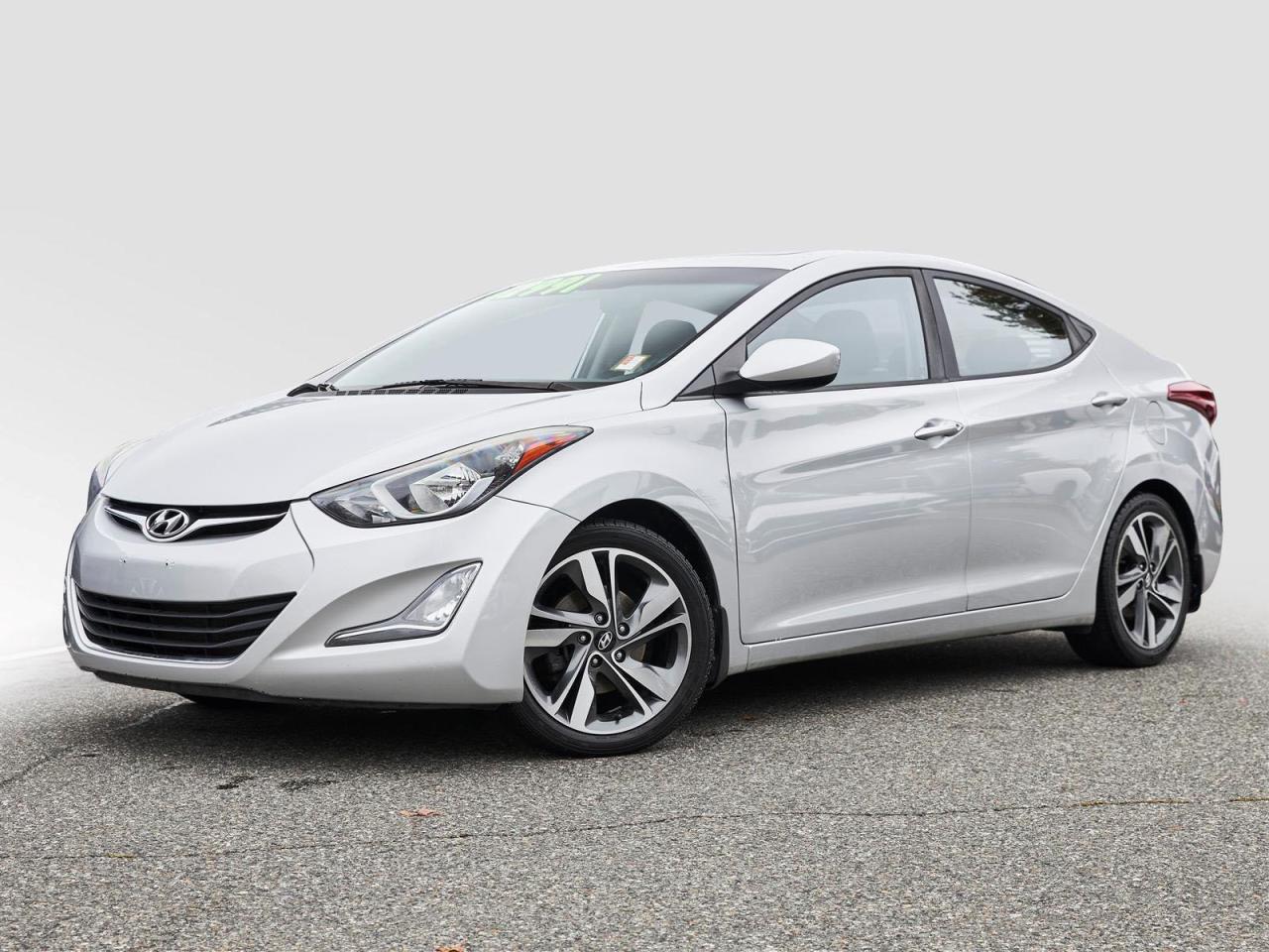 GLS | MANUAL | BLUETOOTH | SUNROOF | HEATED SEATS | CRUISE CONTROL | AIR CONDITIONING |<br /><br />Recent Arrival! 2015 Hyundai Elantra GLS Shimmering Silver 2.0L 4-Cylinder DOHC 16V 6-Speed Manual FWD<br /><br /><br />Why Buy From us?<br />*7x Hyundai President's Award of Merit Winner<br />*3x Consumer Choice Award for Business Excellence<br />*AutoTrader Dealer of the Year<br /><br />M-Promise Certified Preowned ($995 value):<br />- 30-day/2,000 Km Exchange Program<br />- 3-day/300 Km Money Back Guarantee<br />- Comprehensive 144 Point Mechanical Inspection<br />- Full Synthetic Oil Change<br />- BC Verified CarFax<br />- Minimum 6 Month Power Train Warranty<br /><br />Our vehicles are priced under market value to give our customers a hassle free experience. We factor in mechanical condition, kilometres, physical condition, and how quickly a particular car is selling in our market place to make sure our customers get a great deal up front and an outstanding car buying experience overall.Dealer #31129.<br /><br />Certified. Hyundai Details:<br /><br />* Enjoy preferred financing rates on select models<br />* Transferable 6-Year/120,000 km Powertrain Limited Warranty. This is an additional 1 year/20, 000 km beyond the original factory warranty<br />* 120 point inspection<br />* 1 year 24 hour roadside assistance<br />* CarFax<br />* 30 day / 2000 km exchange privilege policy<br /><br /><br />Odometer is 51314 kilometers below market average!<br /><br /><br />CALL NOW!! This vehicle will not make it to the weekend!!<br /><br />Reviews:<br />* Owners commonly praise the Elantra's looks, ride quality, a robust and durable feel from the suspension, decent mileage, peppy performance and a nicely laid-out interior. Typically, good safety scores and high standard equipment levels attracted shoppers to the Elantra, with highly reasonable pricing sealing the deal. Source: autoTRADER.ca